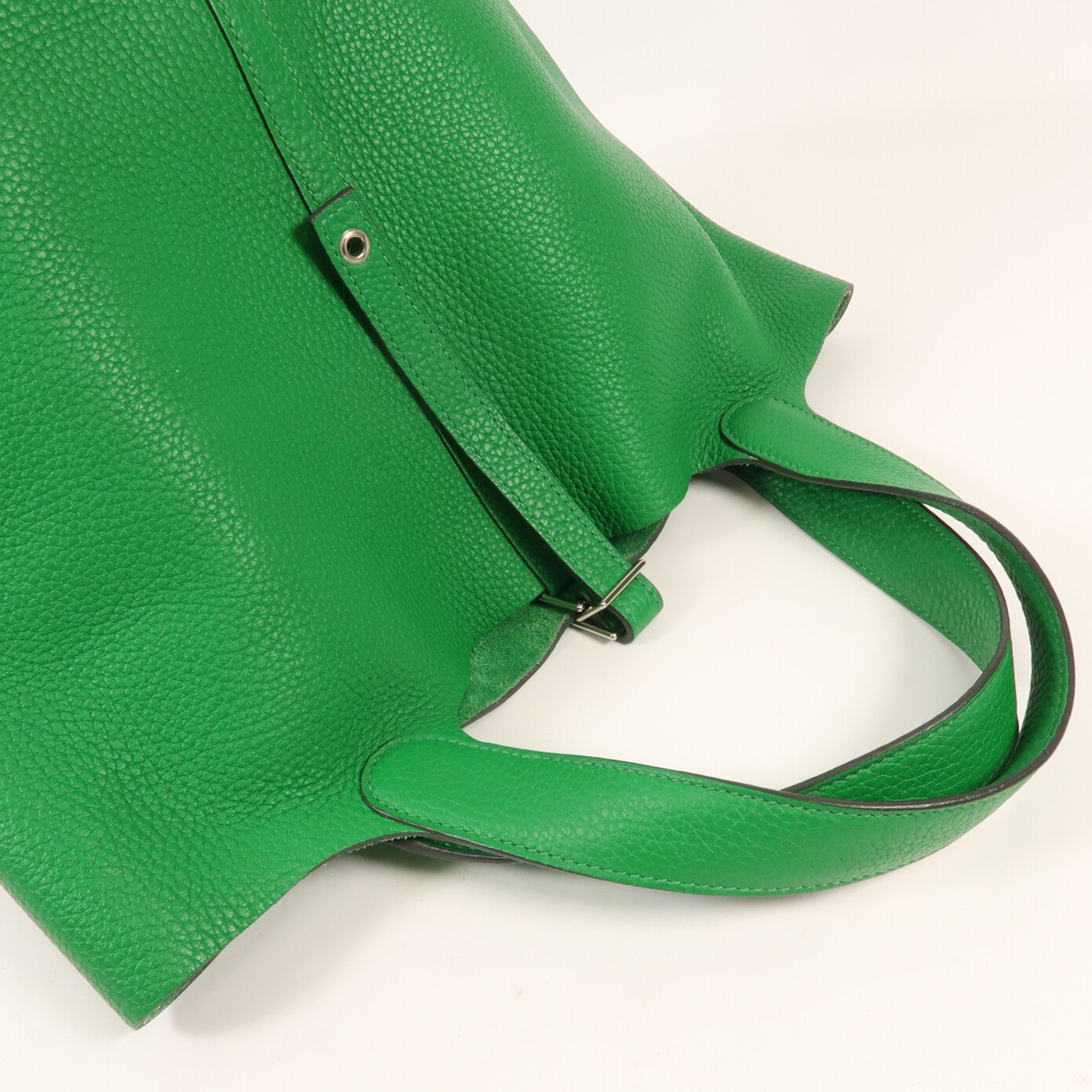 HERMES Clemence皮革Picotin MM銀扣手挽袋