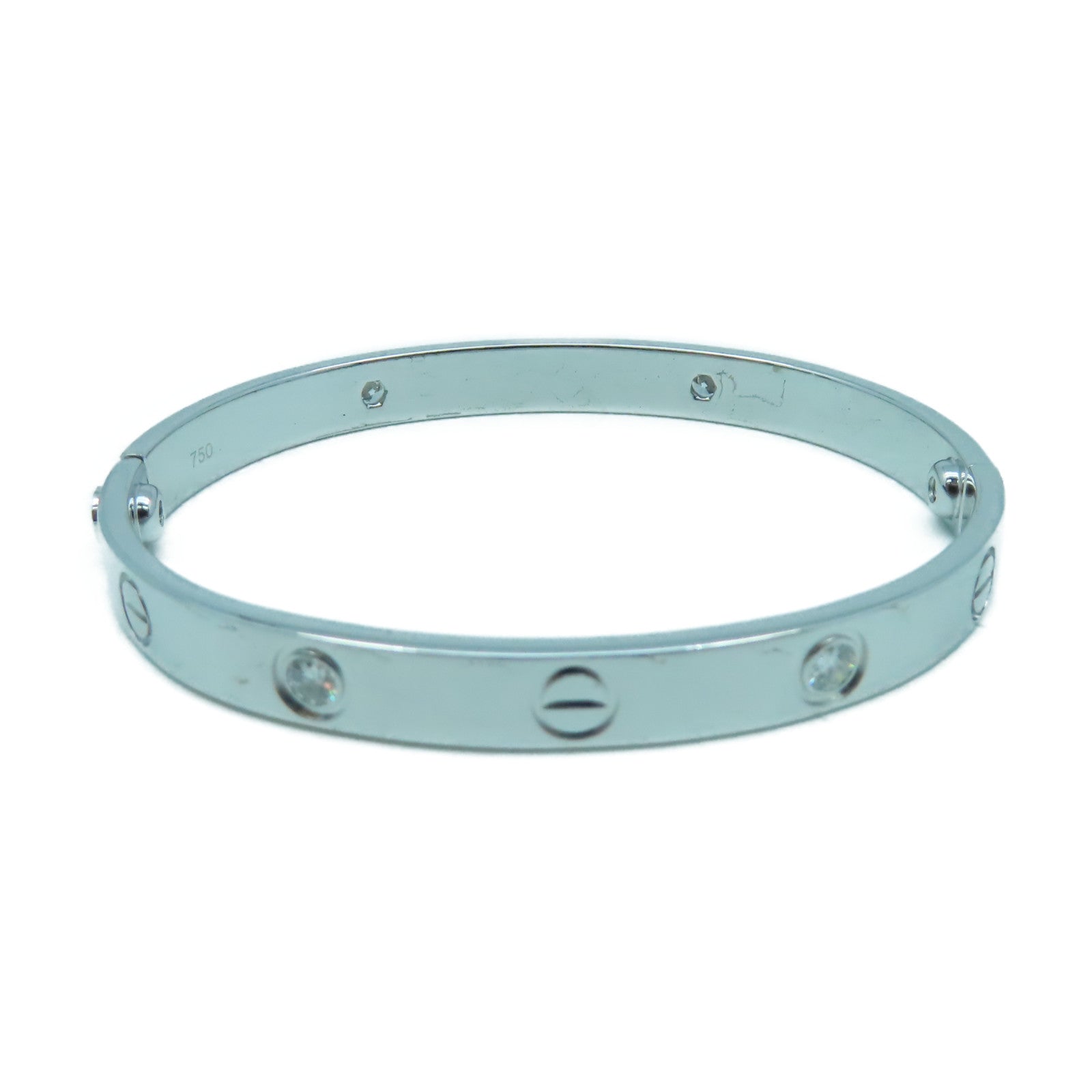CARTIER 【激減優惠】18K白金4 Diamond Love Braceret手鐲銀色