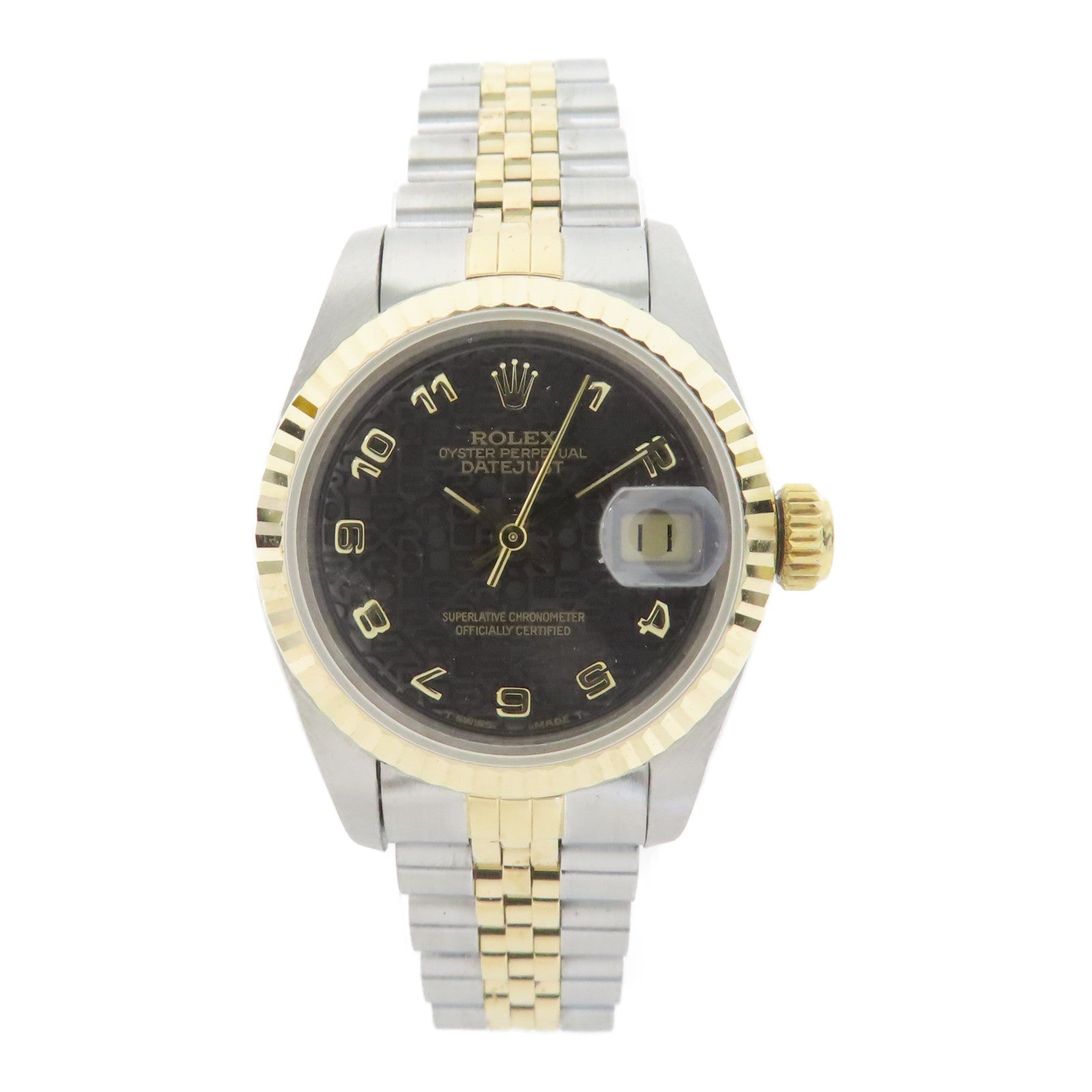 ROLEX 18K黃金/不鏽鋼Datejust手錶自動機芯黑色