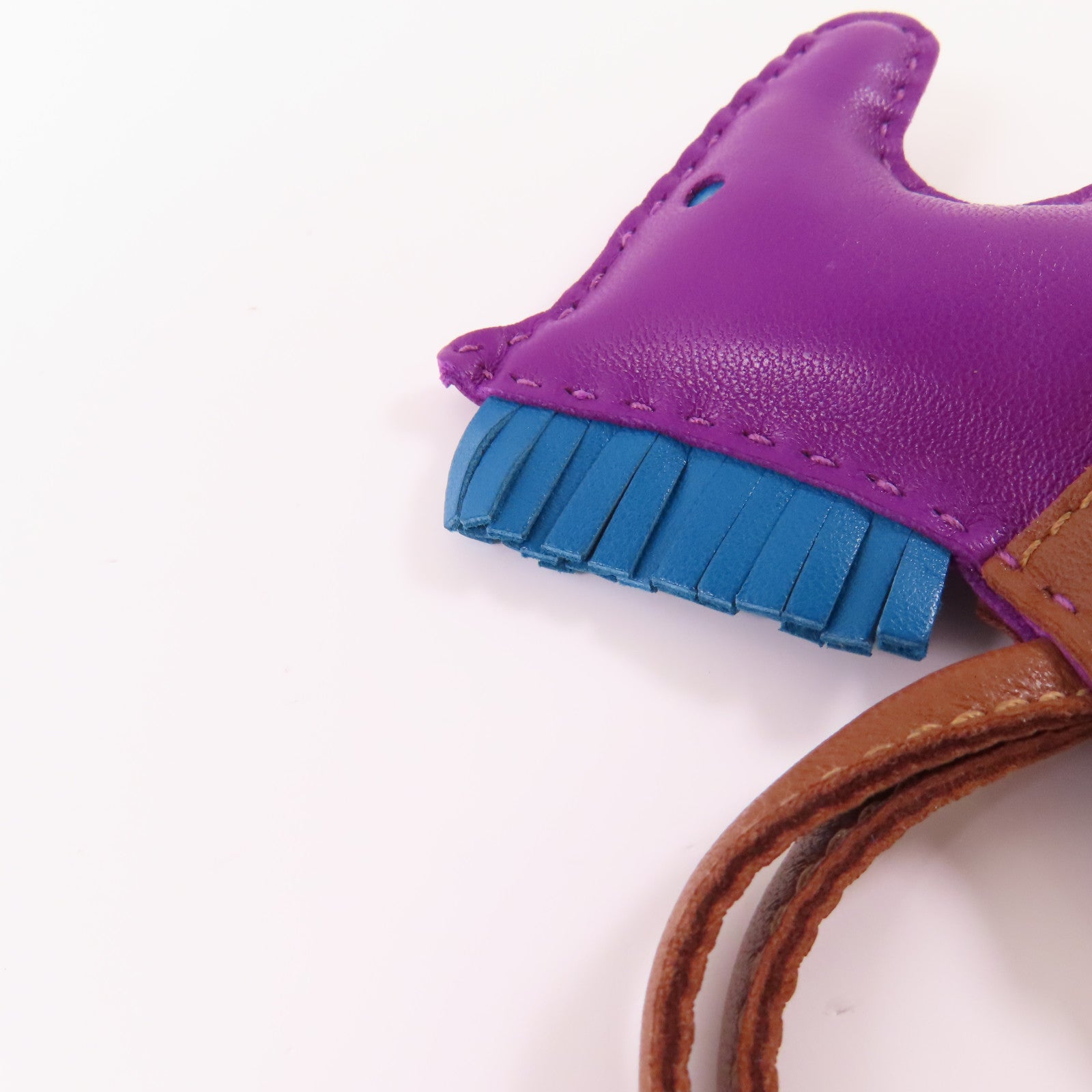 HERMES Milo皮革/Swift皮革Rodeo MM掛飾Anemone