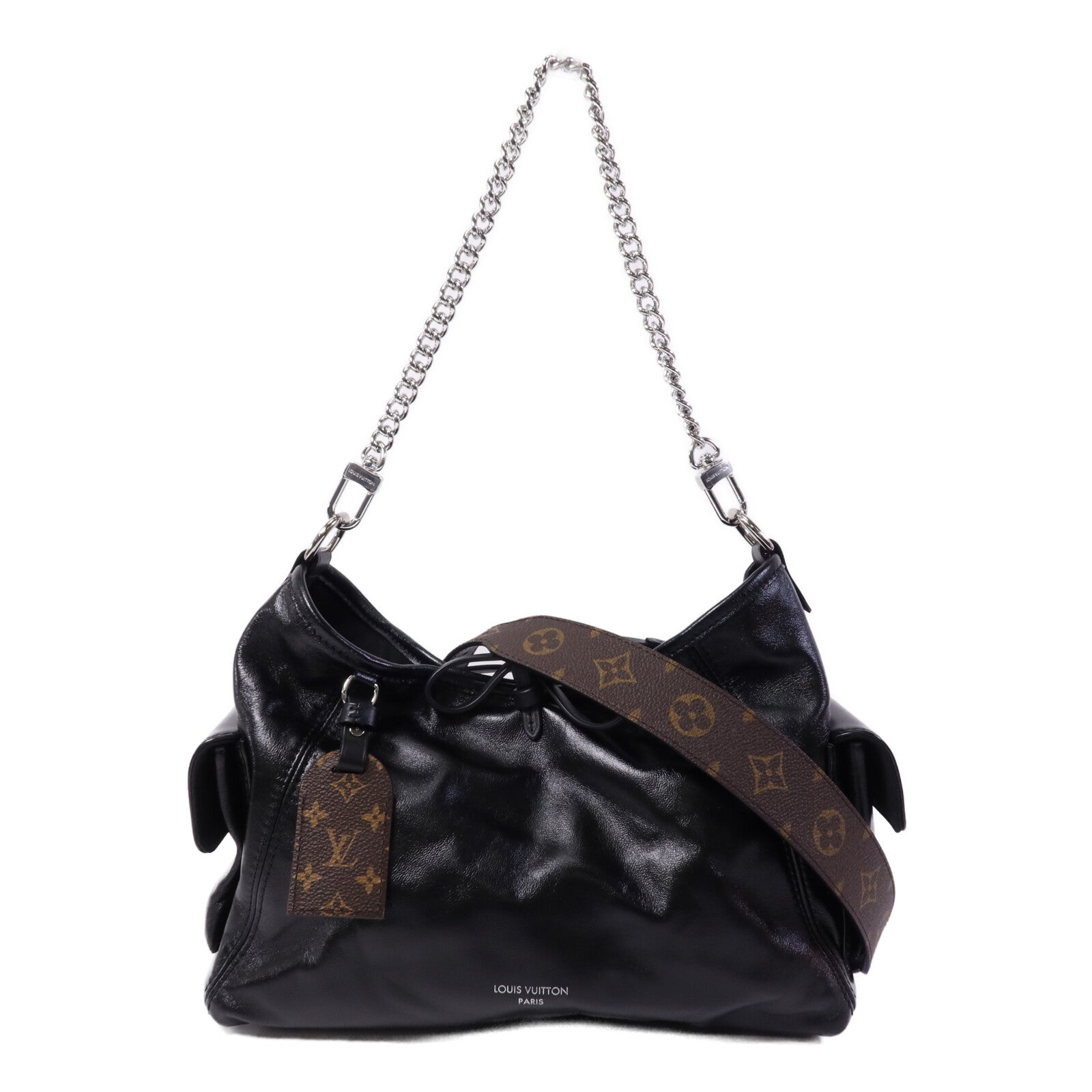 LOUIS VUITTON 羊皮皮革Carry All Vibe PM銀扣手挽肩背兩用袋