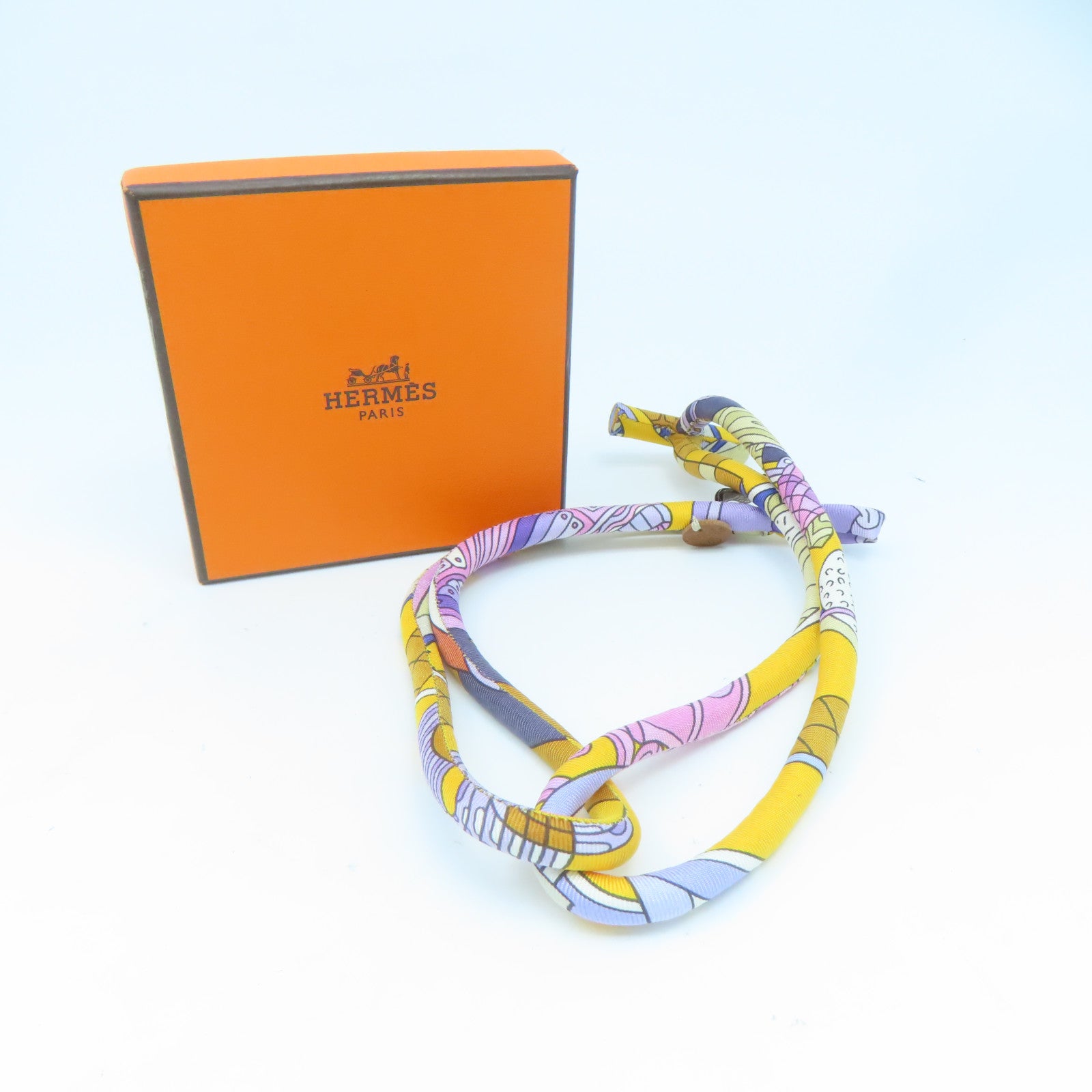HERMES 【激減優惠】絲質Necklace項鍊橙色/粉紅色/紫色/啡色#40cm