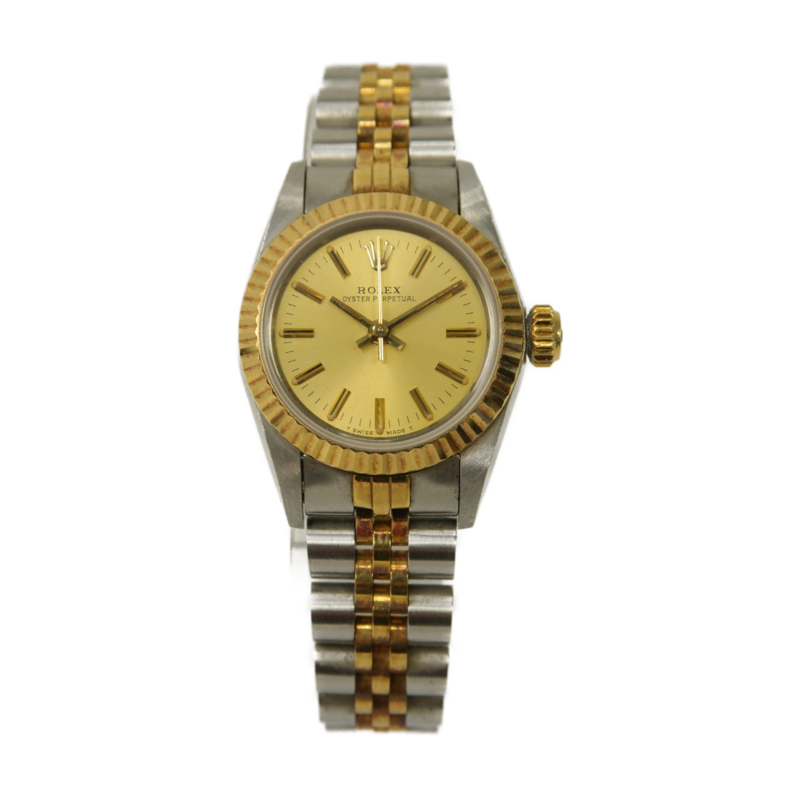 ROLEX Oyster Perpetual 18K黃金/不鏽鋼自動機芯手錶金色/銀色