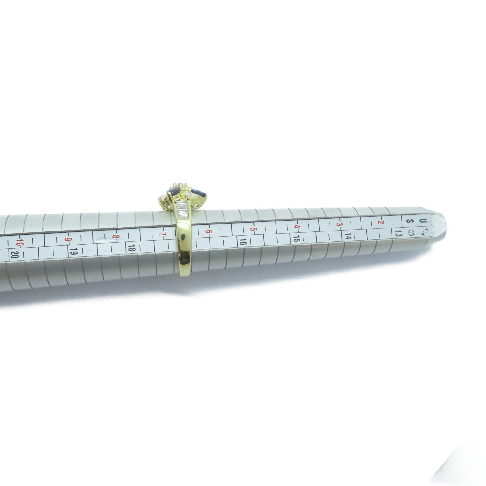 JEWELRY 【激減優惠】18K黃金Sapphire Ring 1.17ct藍寶石/0.65ct鑚石戒指US#6.5