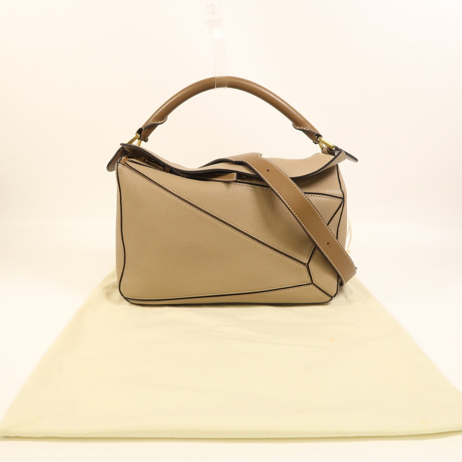 LOEWE 牛皮皮革Puzzle Medium金扣手挽肩背兩用袋