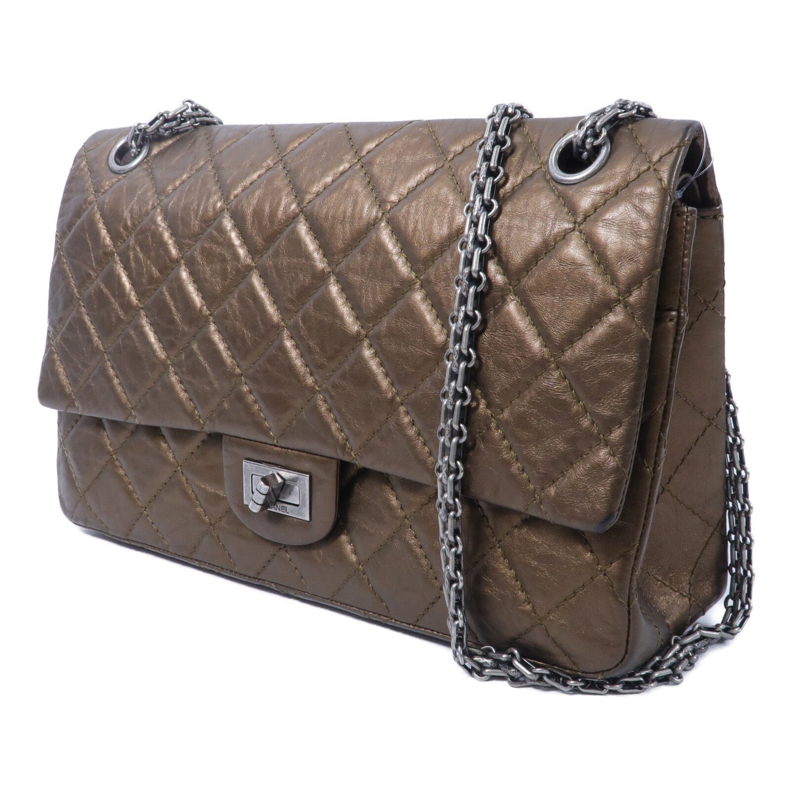 CHANEL 牛皮皮革2.55 Medium鏈帶肩背袋