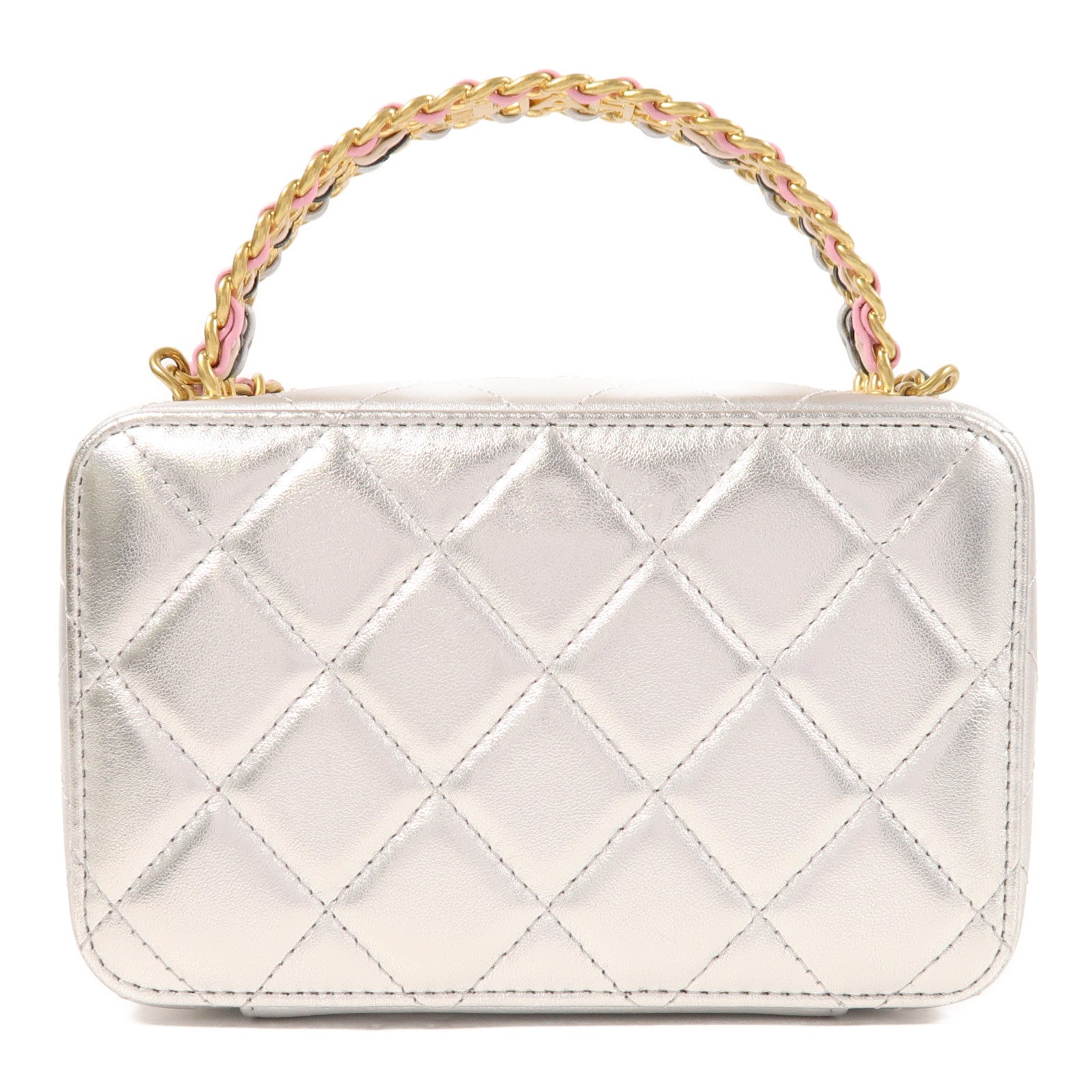CHANEL 牛皮皮革Vanity Case金扣手挽肩背兩用袋