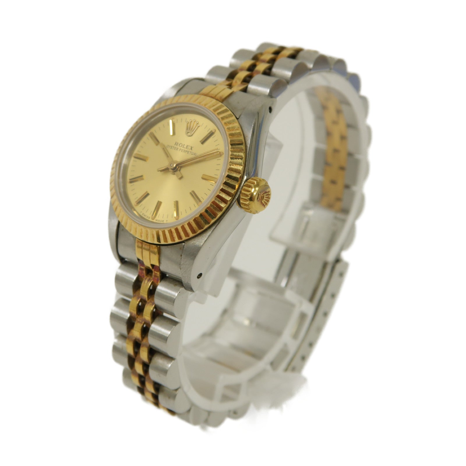 ROLEX Oyster Perpetual 18K黃金/不鏽鋼自動機芯手錶金色/銀色