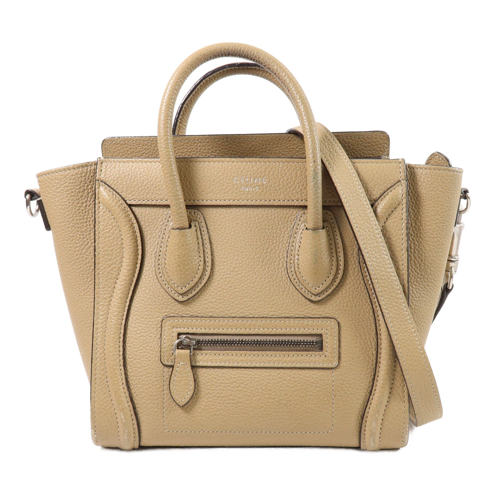 CELINE 牛皮皮革Nano Luggage手挽肩背兩用袋