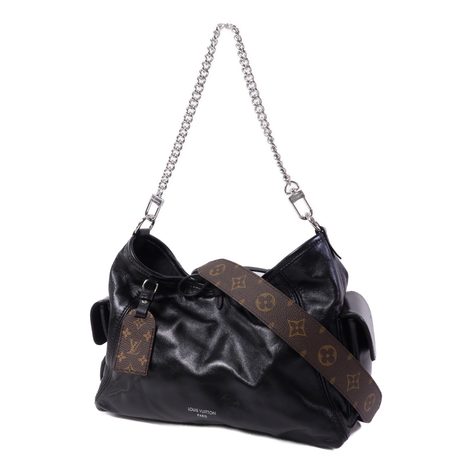 LOUIS VUITTON 羊皮皮革Carry All Vibe PM銀扣手挽肩背兩用袋