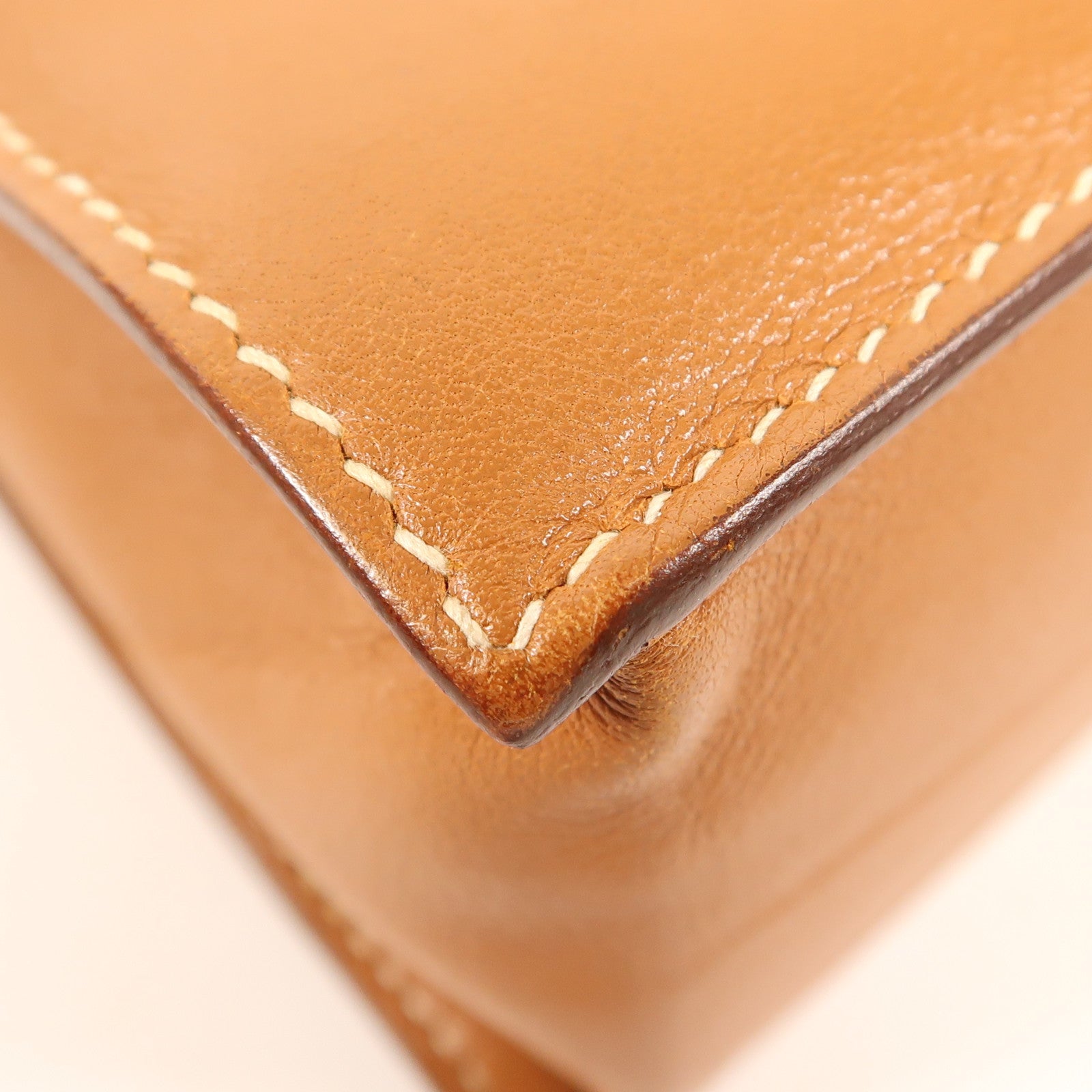 HERMES Swift皮革Kelly Danse銀扣肩背袋Gold