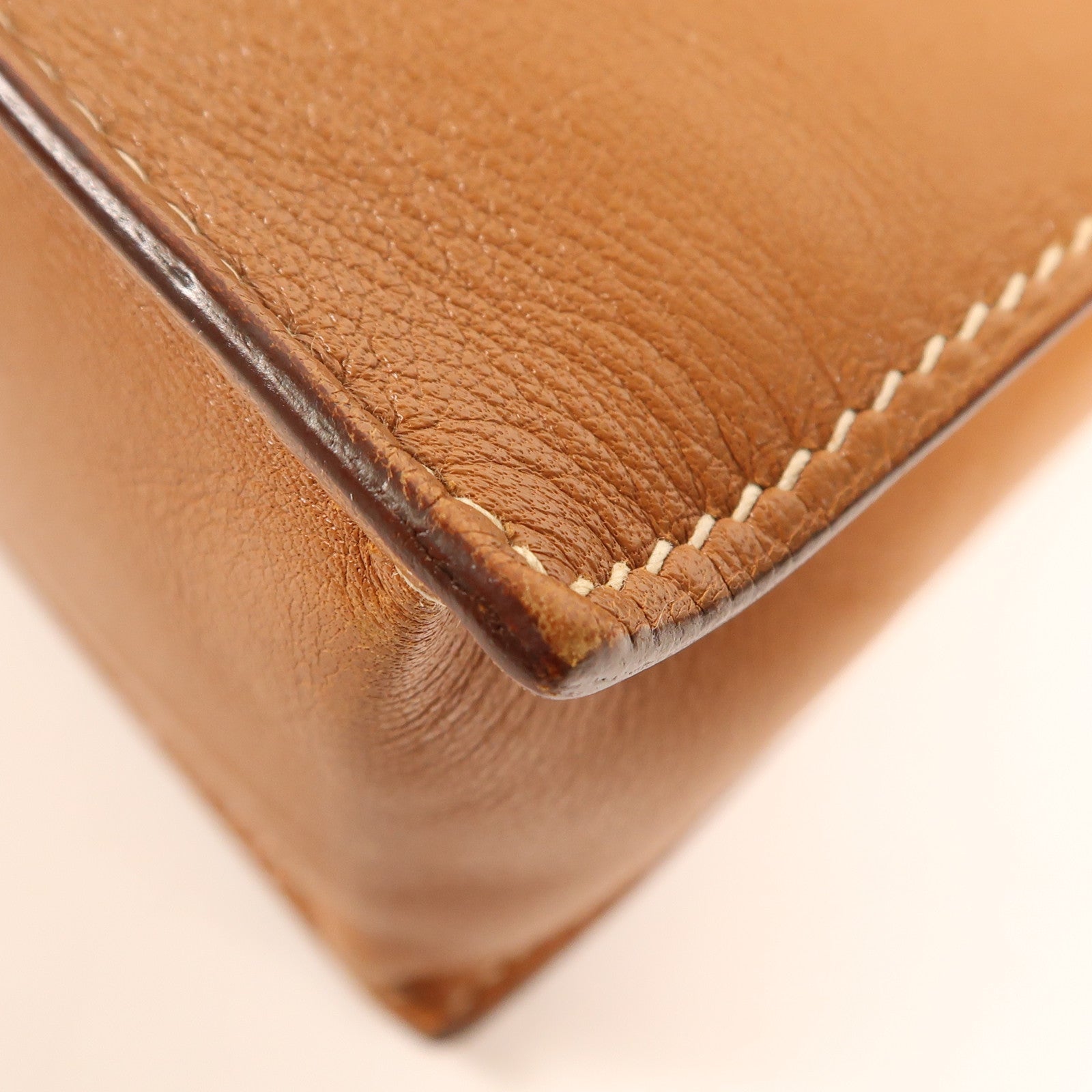 HERMES Swift皮革Kelly Danse銀扣肩背袋Gold