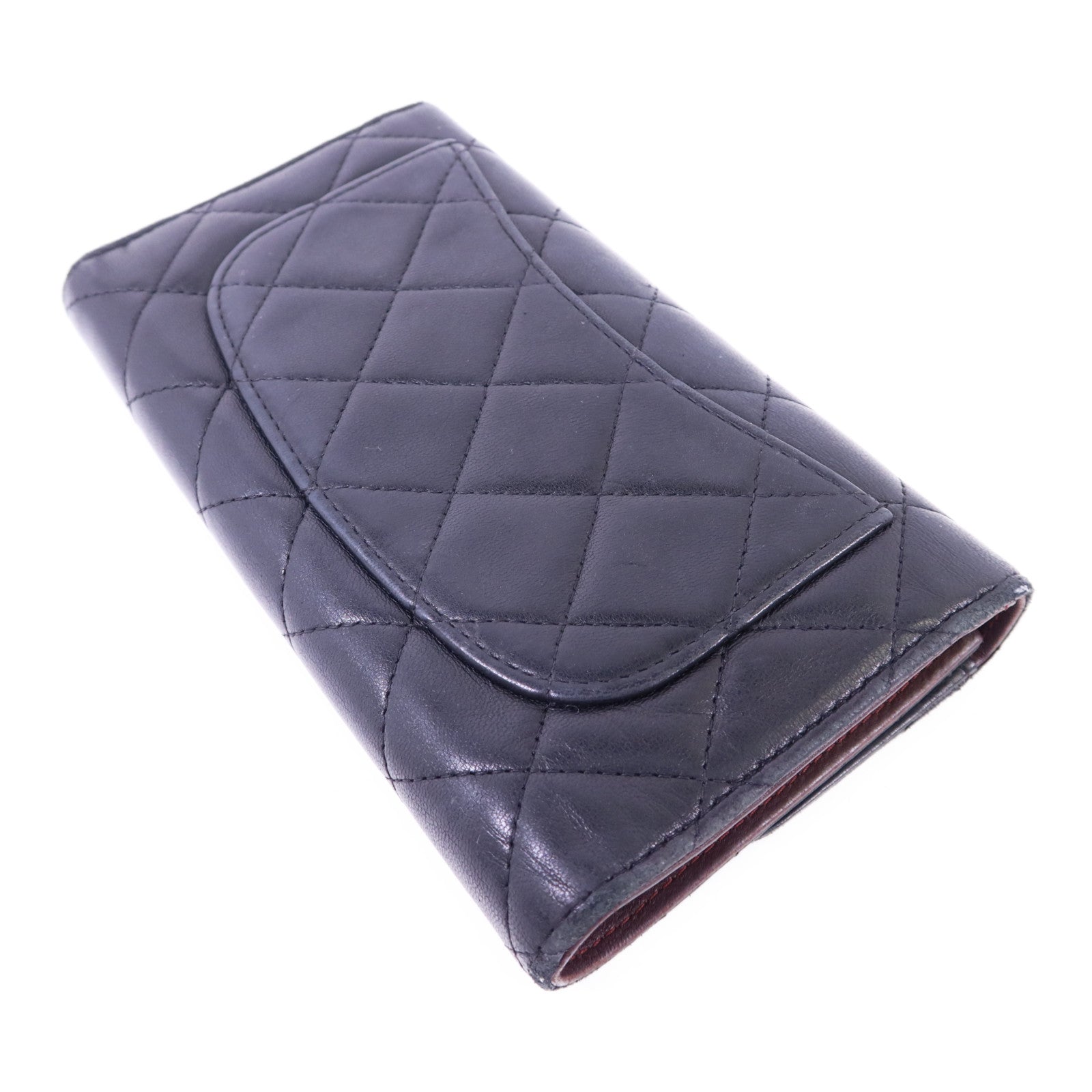 CHANEL 【激減優惠】羊皮皮革Long Wallet金扣長錢包