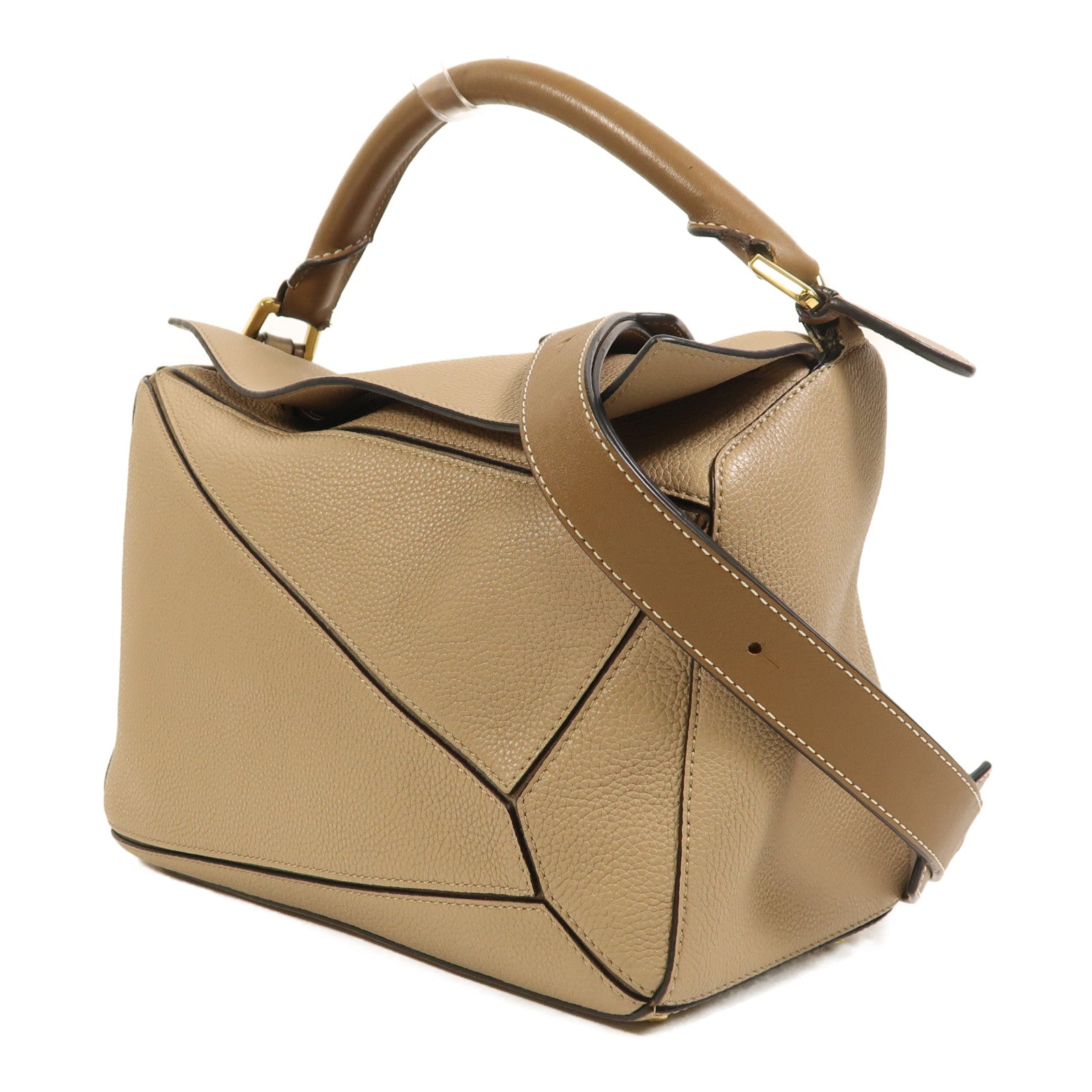 LOEWE 牛皮皮革Puzzle Medium金扣手挽肩背兩用袋
