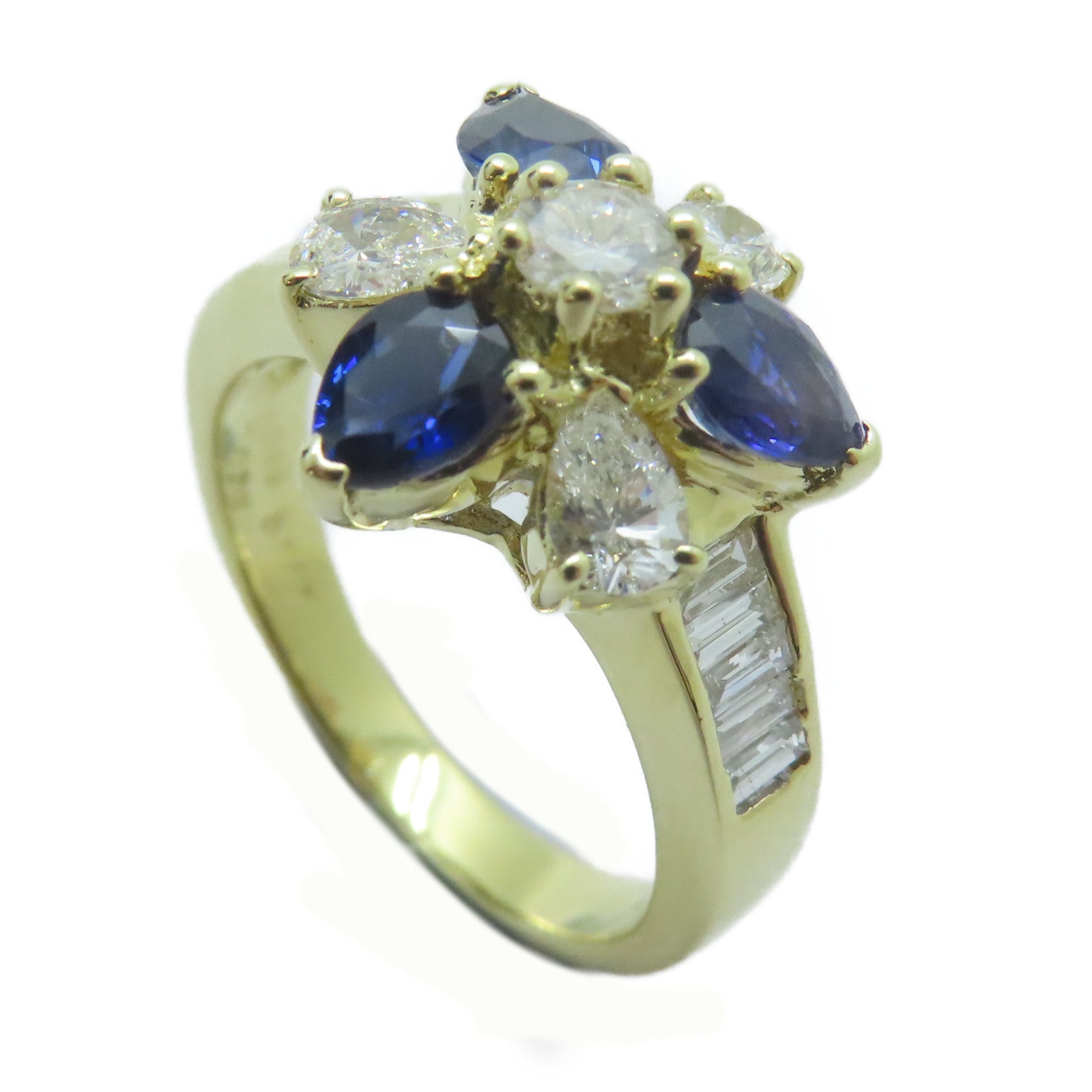 JEWELRY 【激減優惠】18K黃金Sapphire Ring 1.17ct藍寶石/0.65ct鑚石戒指US#6.5