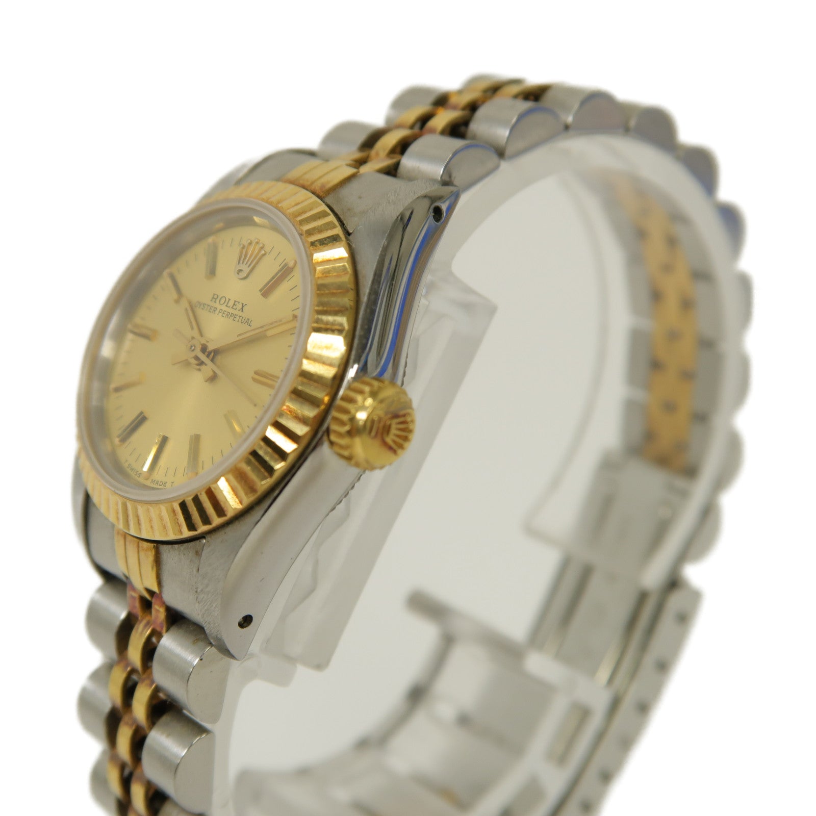 ROLEX Oyster Perpetual 18K黃金/不鏽鋼自動機芯手錶金色/銀色