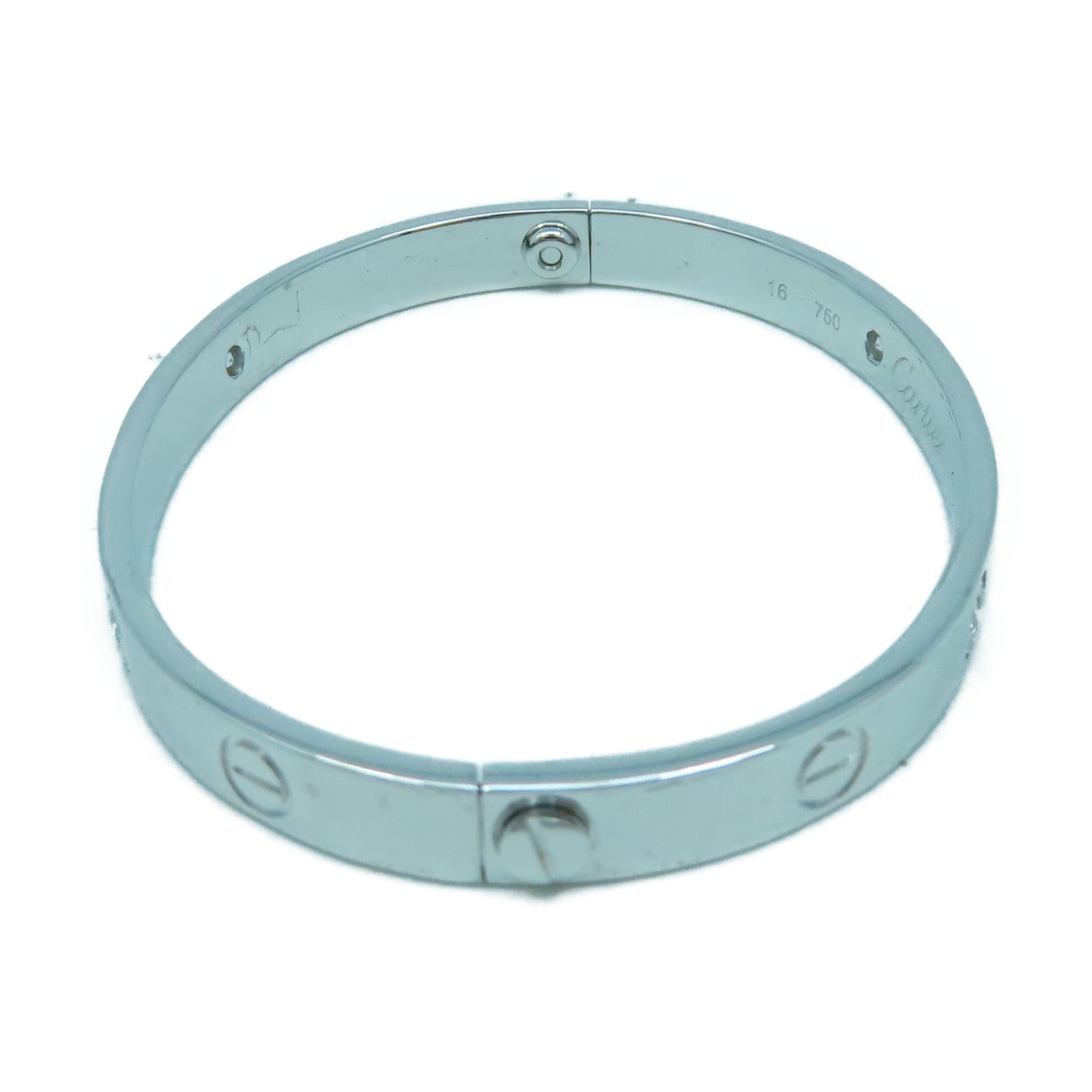 CARTIER 【激減優惠】18K白金4 Diamond Love Braceret手鐲銀色