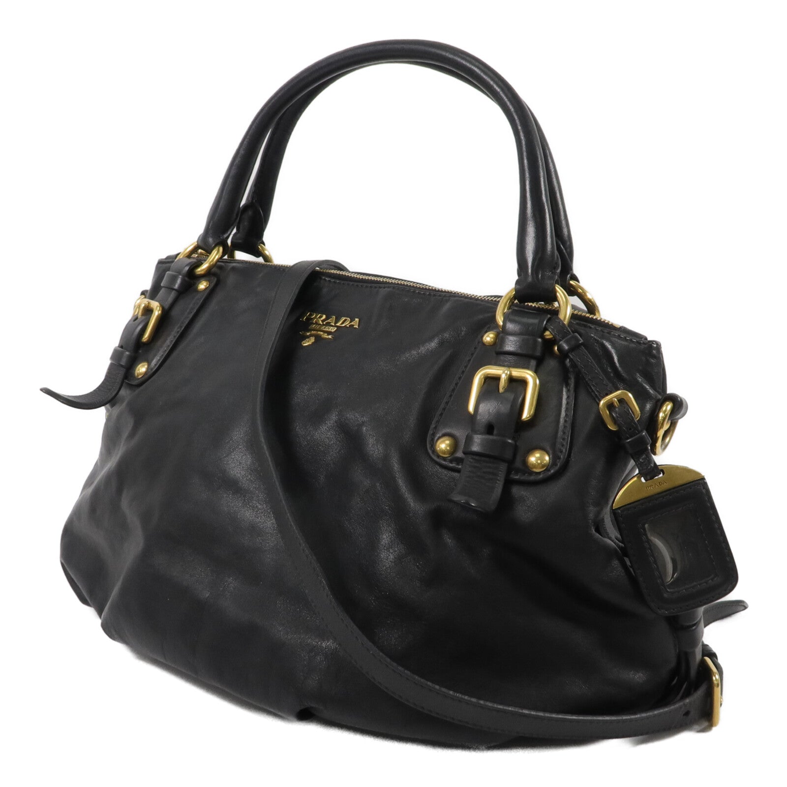 PRADA 牛皮皮革Sacca Shoulder Bag手挽肩背兩用袋