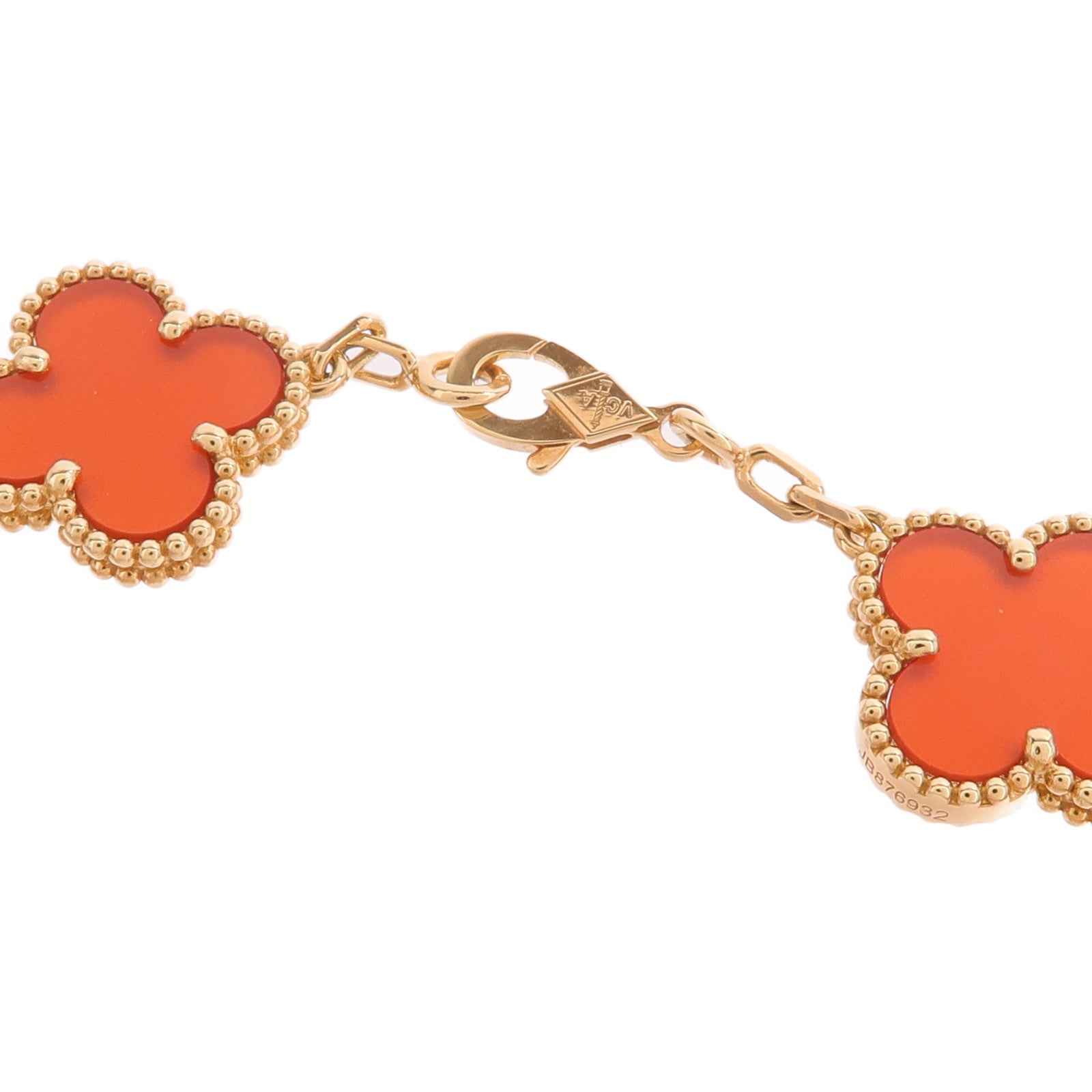 Van Cleef & Arpels 18K黃金Vintage Alhambra Bracelet紅玉髓手鏈