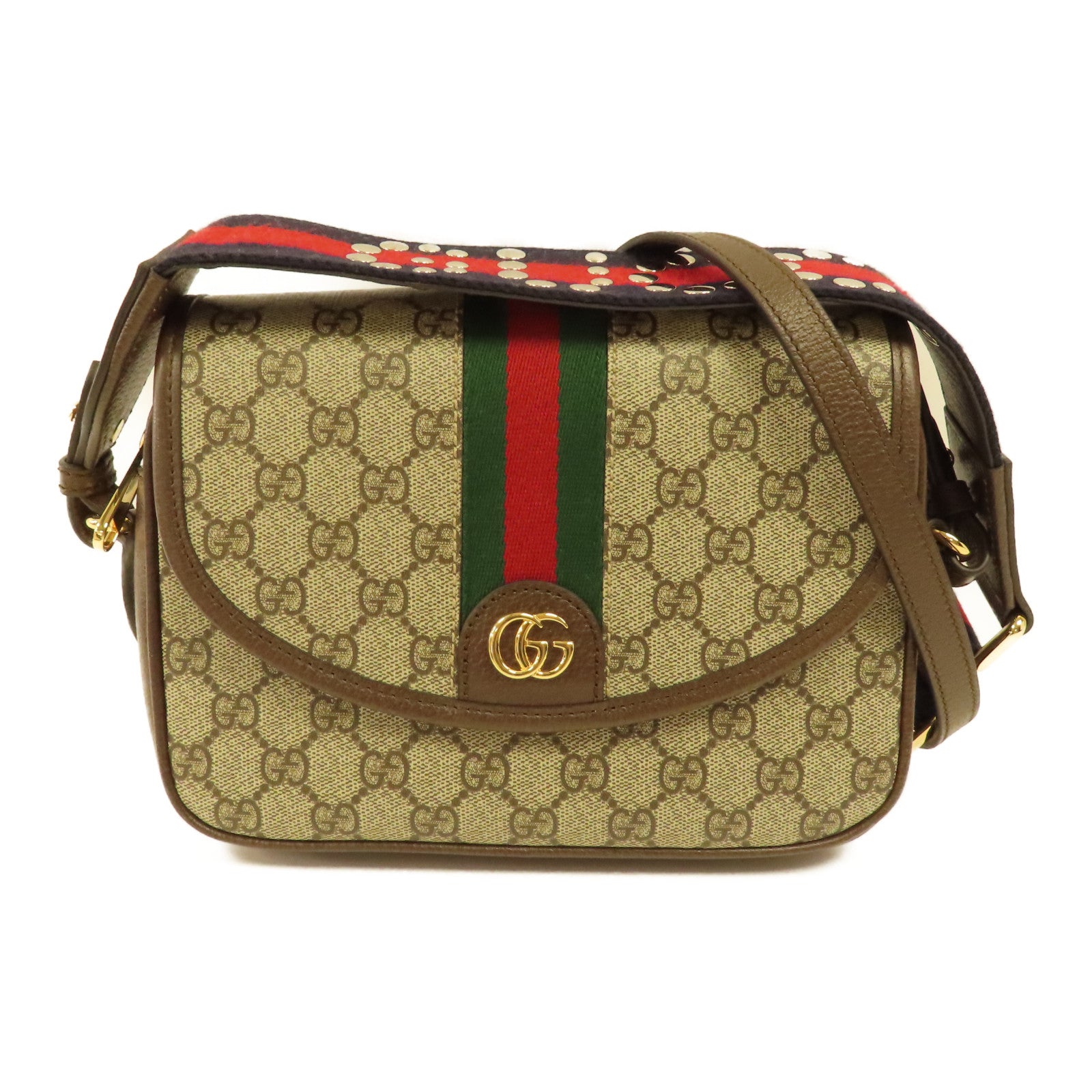 GUCCI 塗層帆布Ophidia GG金扣肩背袋
