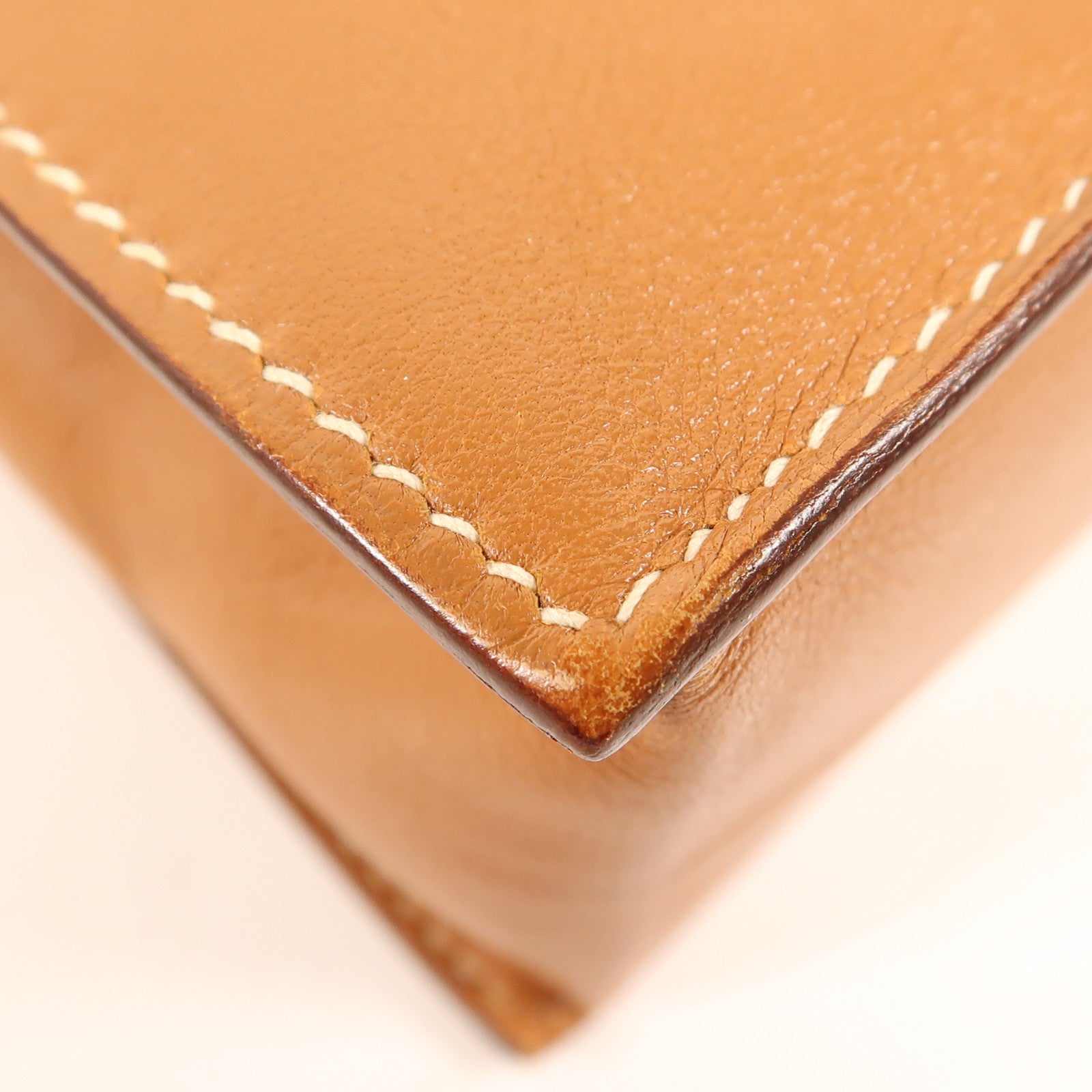 HERMES Swift皮革Kelly Danse銀扣肩背袋Gold