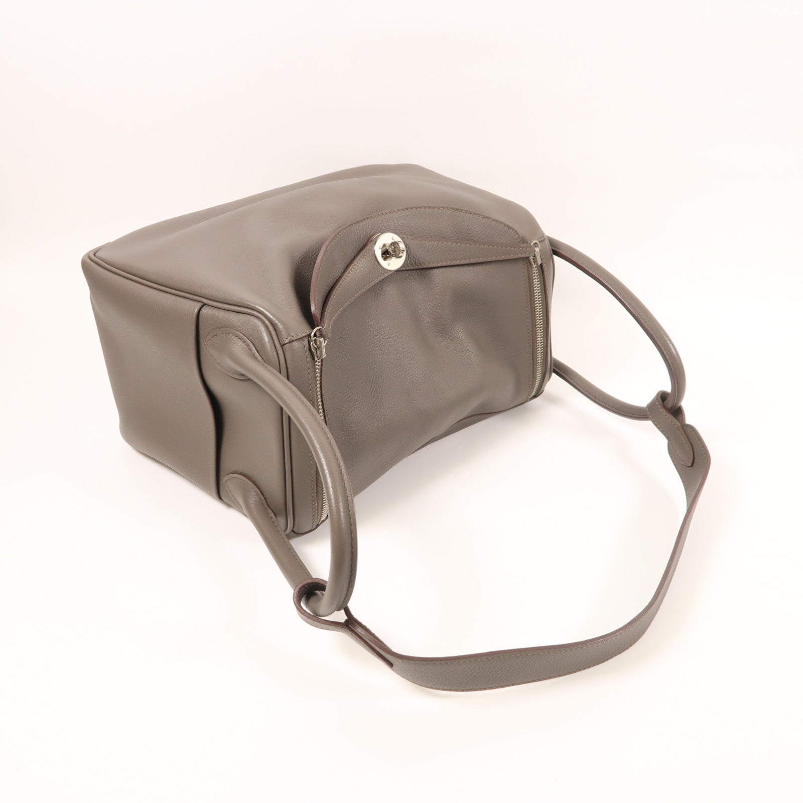 HERMES Evercolor皮革Lindy 30銀扣手挽肩背兩用袋