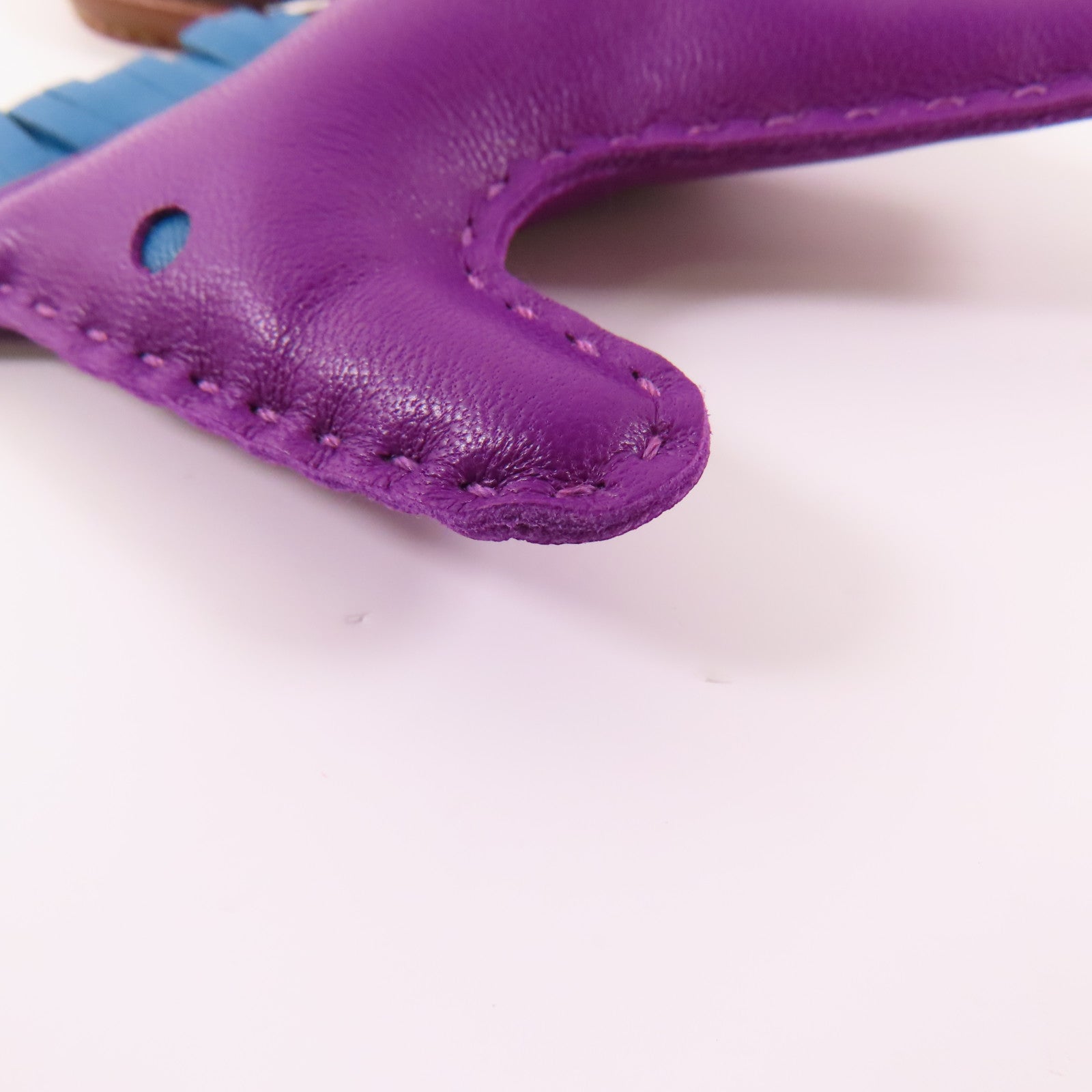 HERMES Milo皮革/Swift皮革Rodeo MM掛飾Anemone