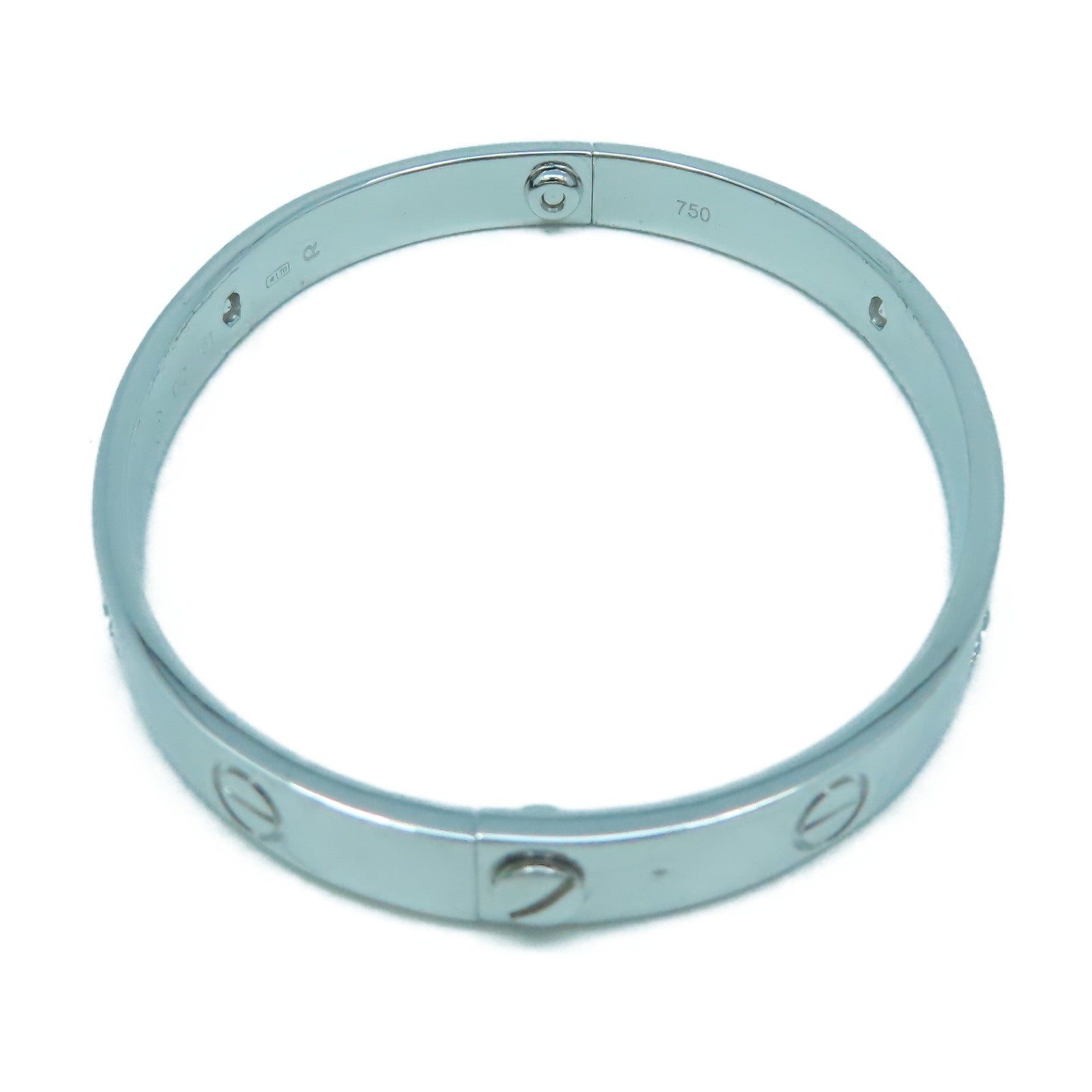 CARTIER 【激減優惠】18K白金4 Diamond Love Braceret手鐲銀色