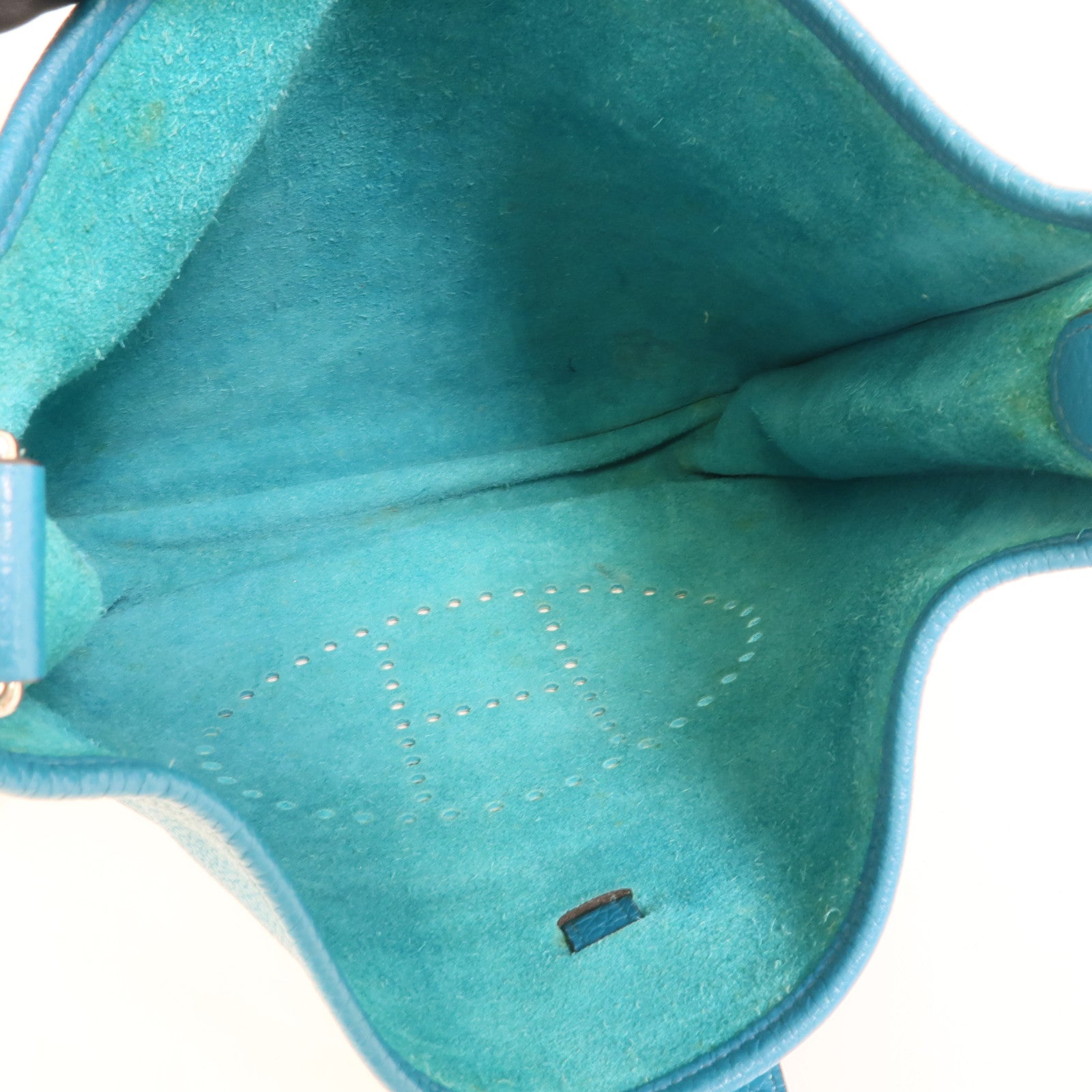 HERMES Clemence皮革Evelyne GM肩背袋Turquoise