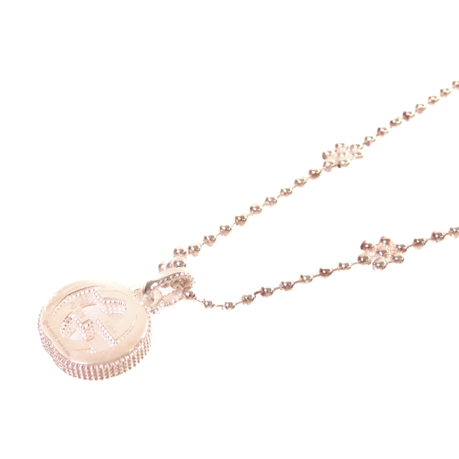 GUCCI 925純銀Interlocking Necklace銀扣項鏈