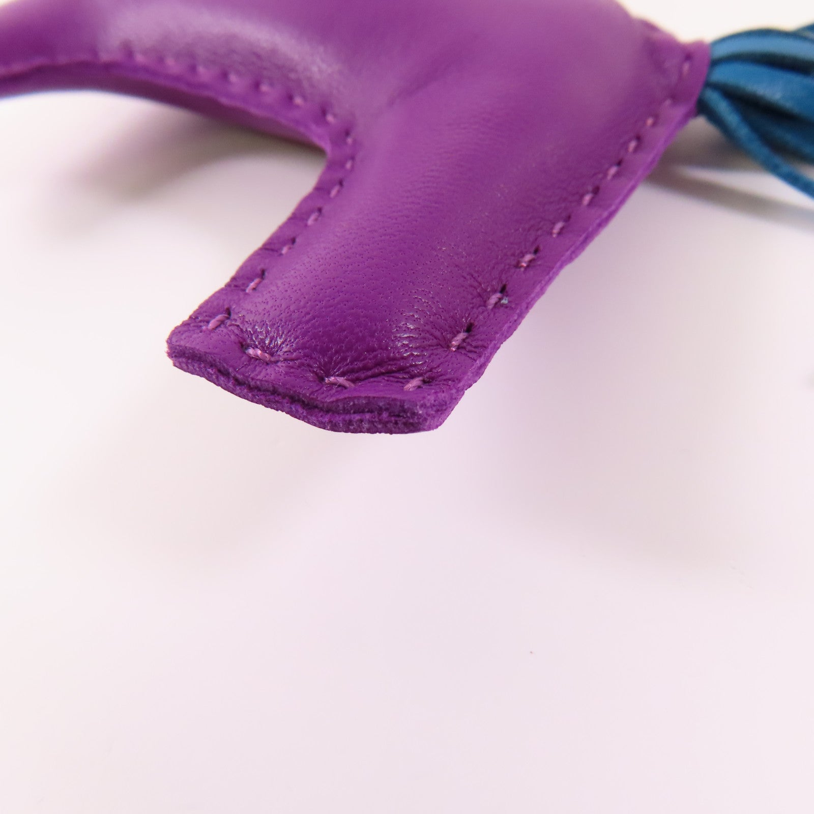 HERMES Milo皮革/Swift皮革Rodeo MM掛飾Anemone