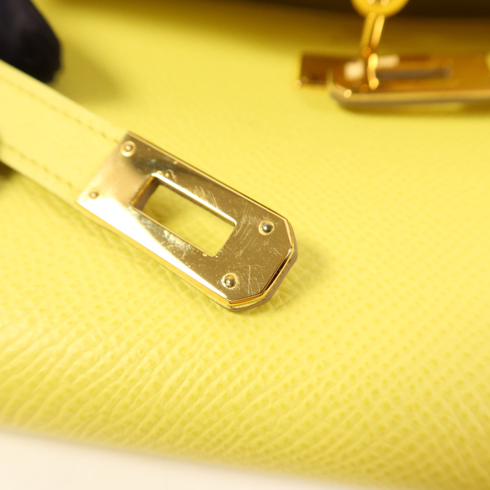 HERMES Epsom皮革Kelly Wallet金扣長錢包Soufre