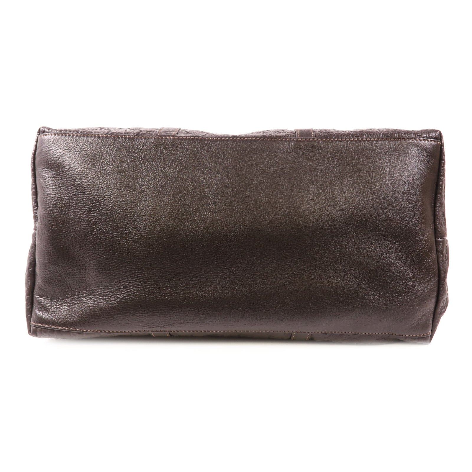 GUCCI GG GHW Tote Bag Handbag 201482 Calfskin Leather Brown