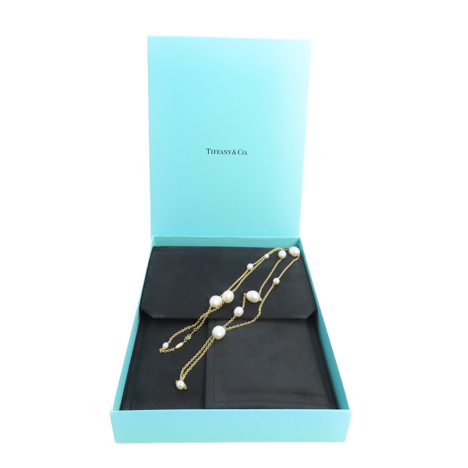 TIFFANY＆CO 18K黃金/珍珠Pearl Necklace金扣項鏈