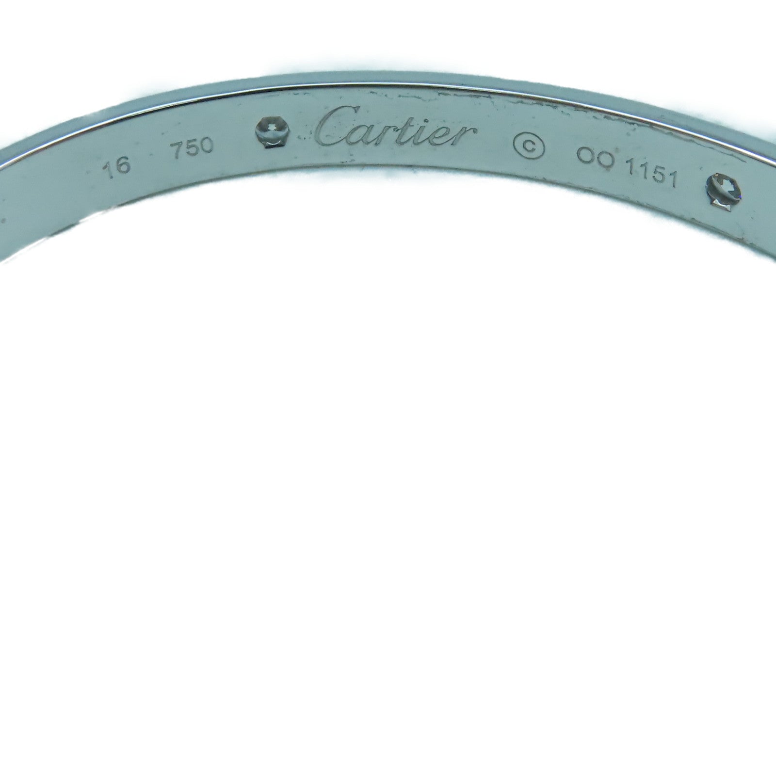 CARTIER 【激減優惠】18K白金4 Diamond Love Braceret手鐲銀色