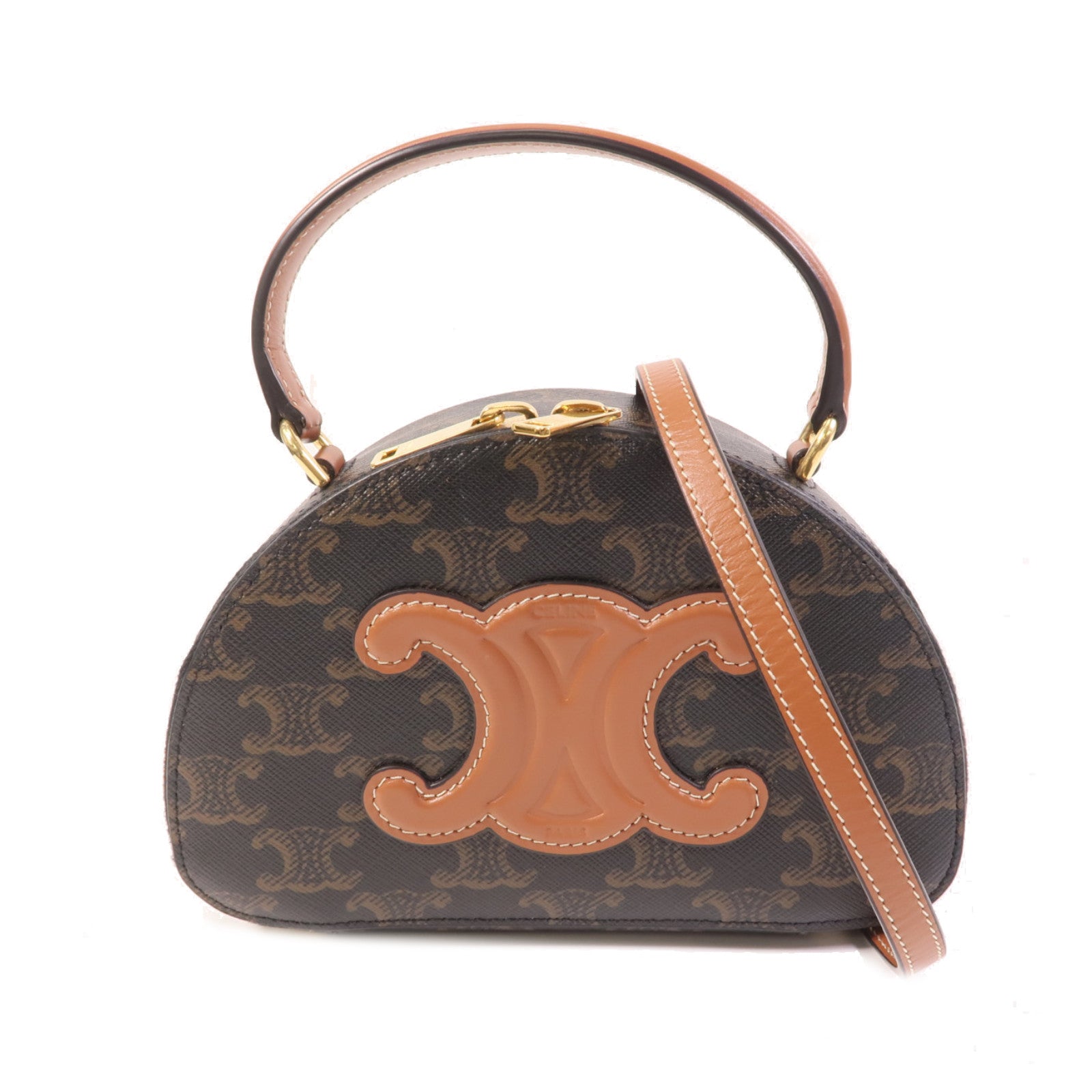CELINE 【激減優惠】塗層帆布Half Moon Case金扣手挽肩背兩用袋