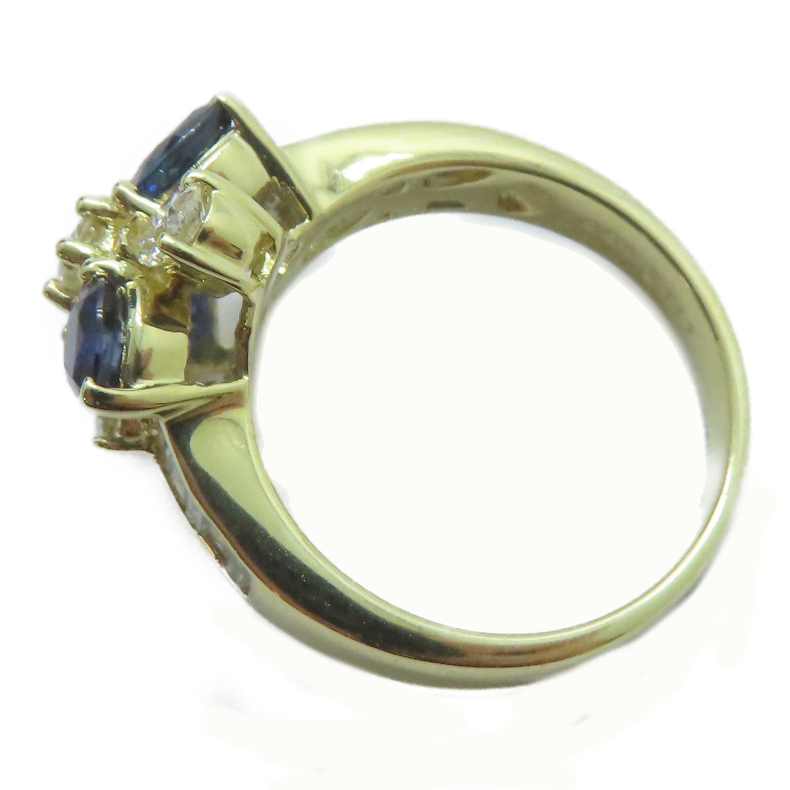 JEWELRY 【激減優惠】18K黃金Sapphire Ring 1.17ct藍寶石/0.65ct鑚石戒指US#6.5