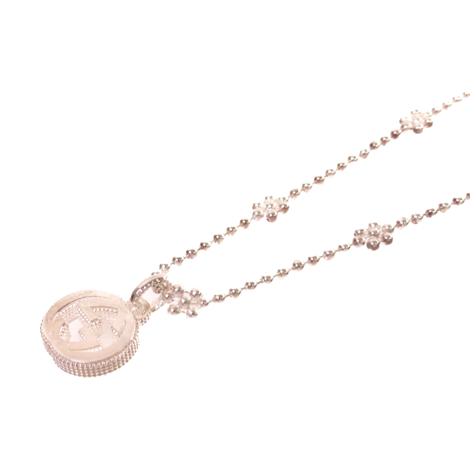 GUCCI 925純銀Interlocking Necklace銀扣項鏈