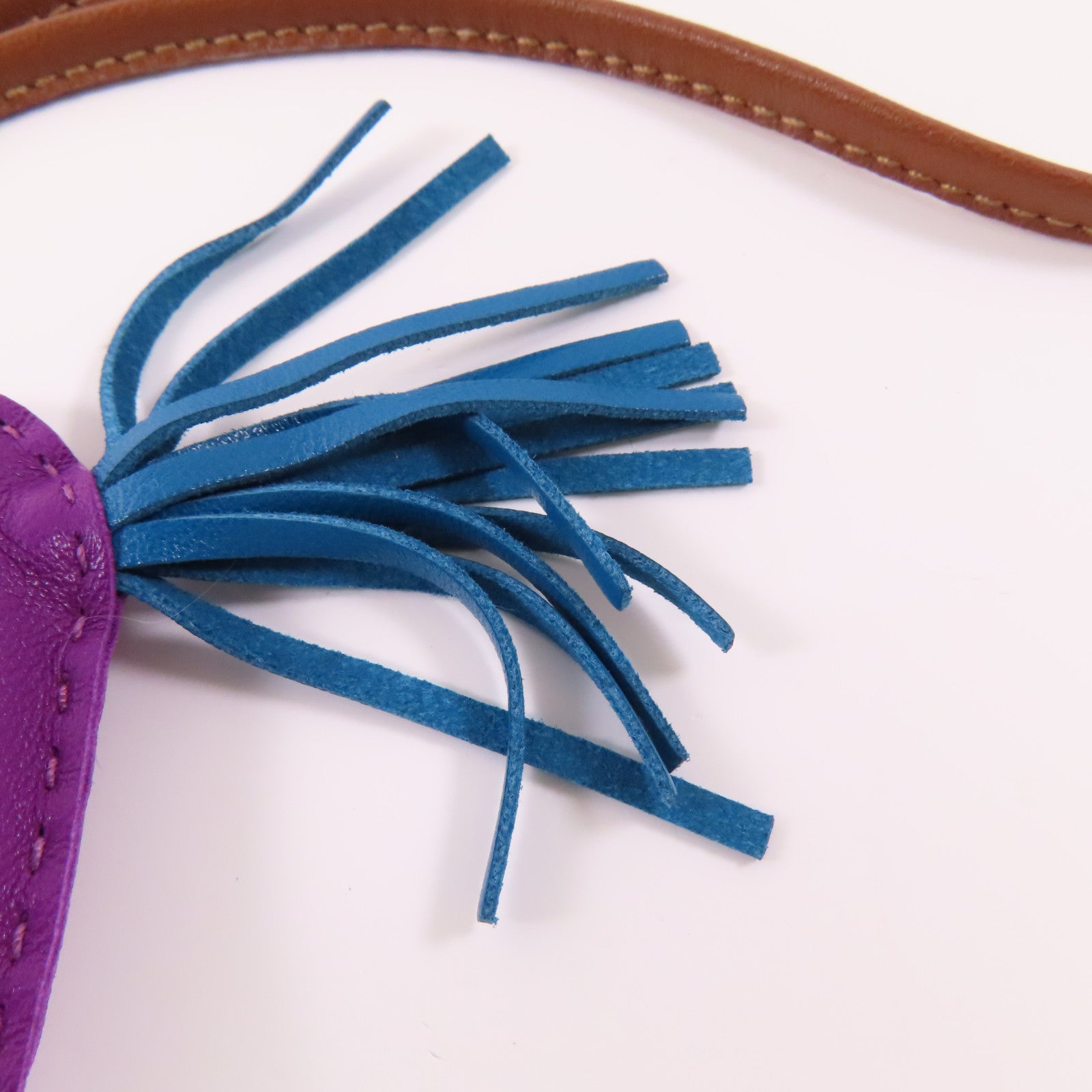 HERMES Milo皮革/Swift皮革Rodeo MM掛飾Anemone