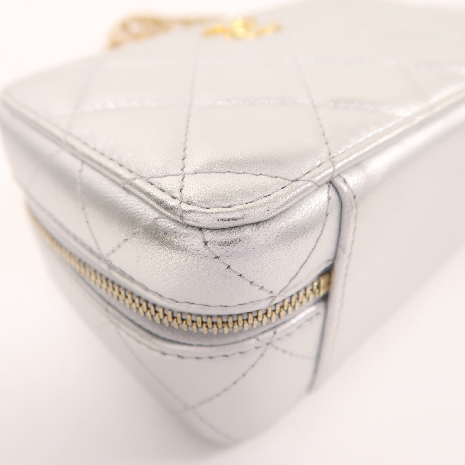 CHANEL 牛皮皮革Vanity Case金扣手挽肩背兩用袋