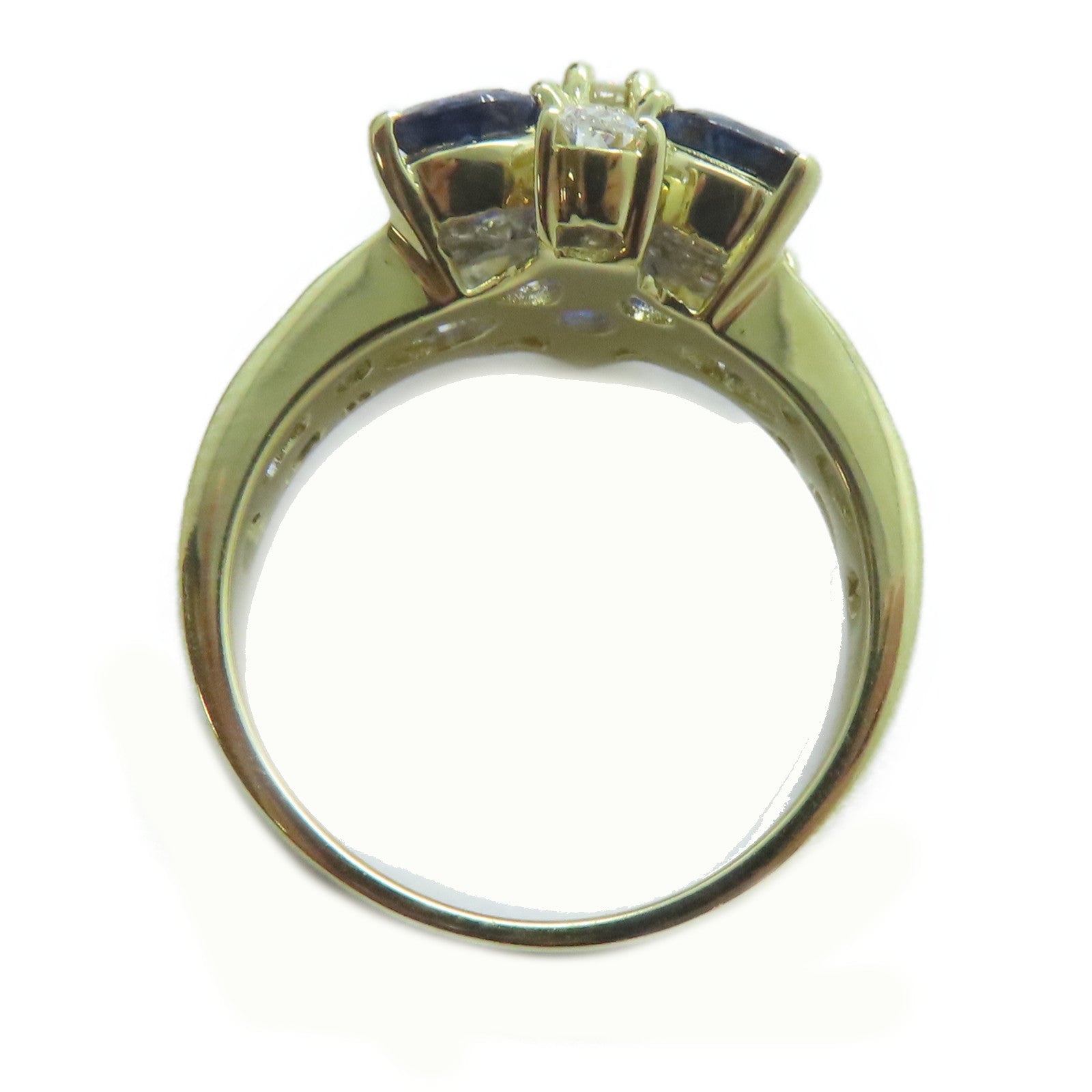 JEWELRY 【激減優惠】18K黃金Sapphire Ring 1.17ct藍寶石/0.65ct鑚石戒指US#6.5