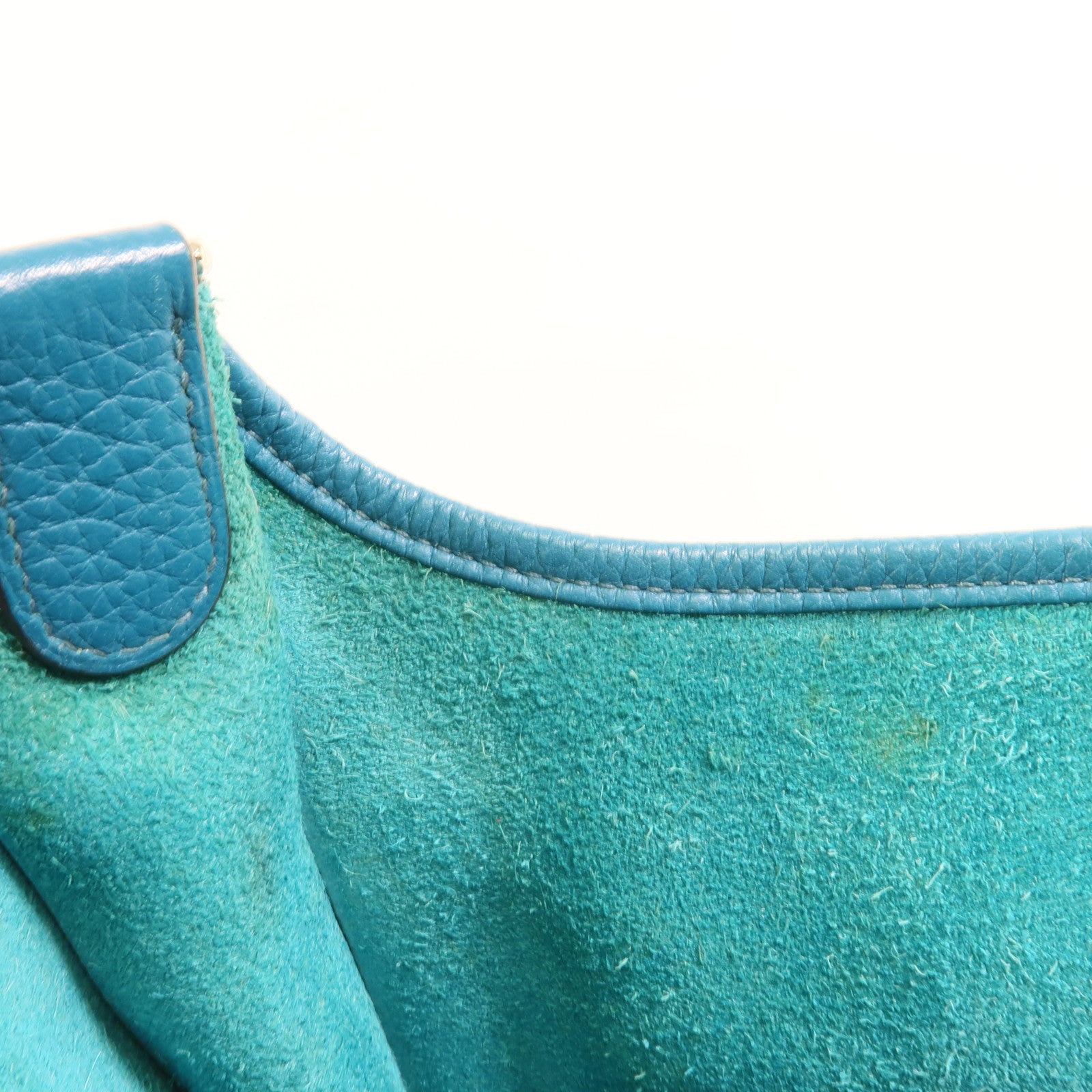 HERMES Clemence皮革Evelyne GM肩背袋Turquoise