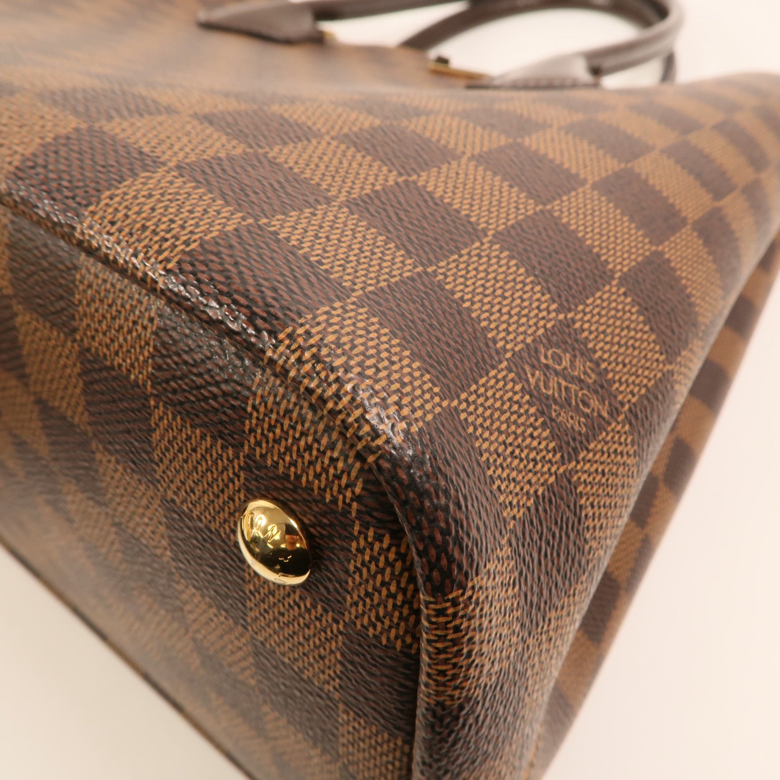 LOUIS VUITTON Damier Kensington金扣手挽肩背兩用袋