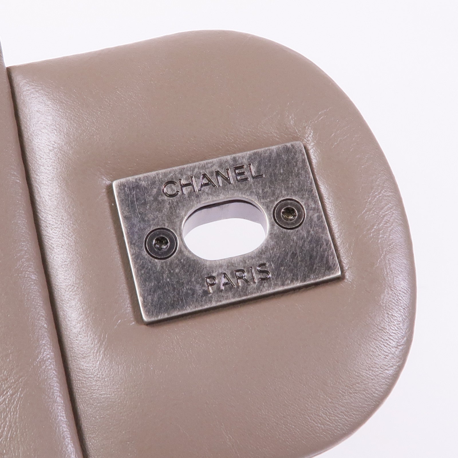 CHANEL 羊皮皮革Chain Shoulder銀扣鏈帶肩背袋