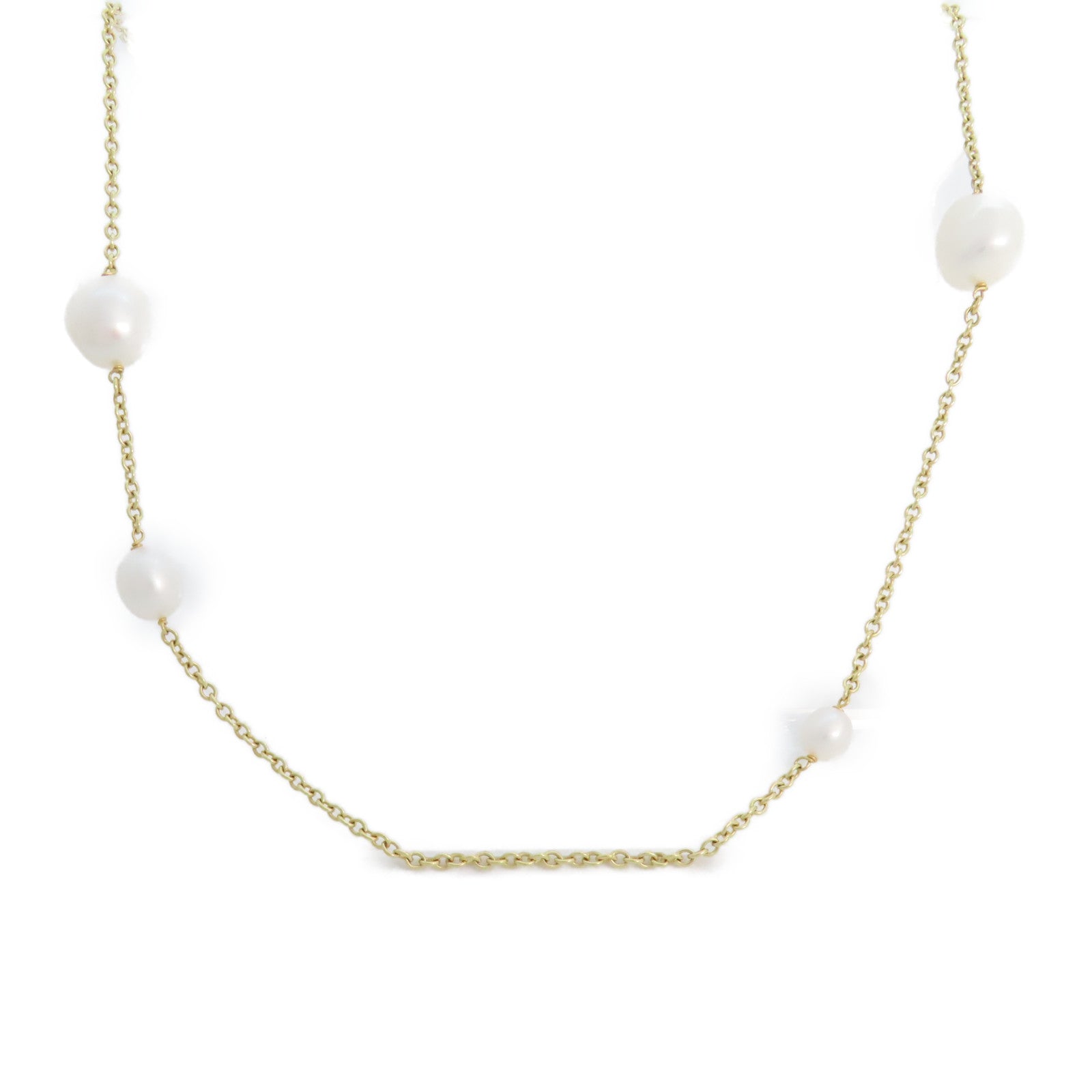 TIFFANY＆CO 18K黃金/珍珠Pearl Necklace金扣項鏈