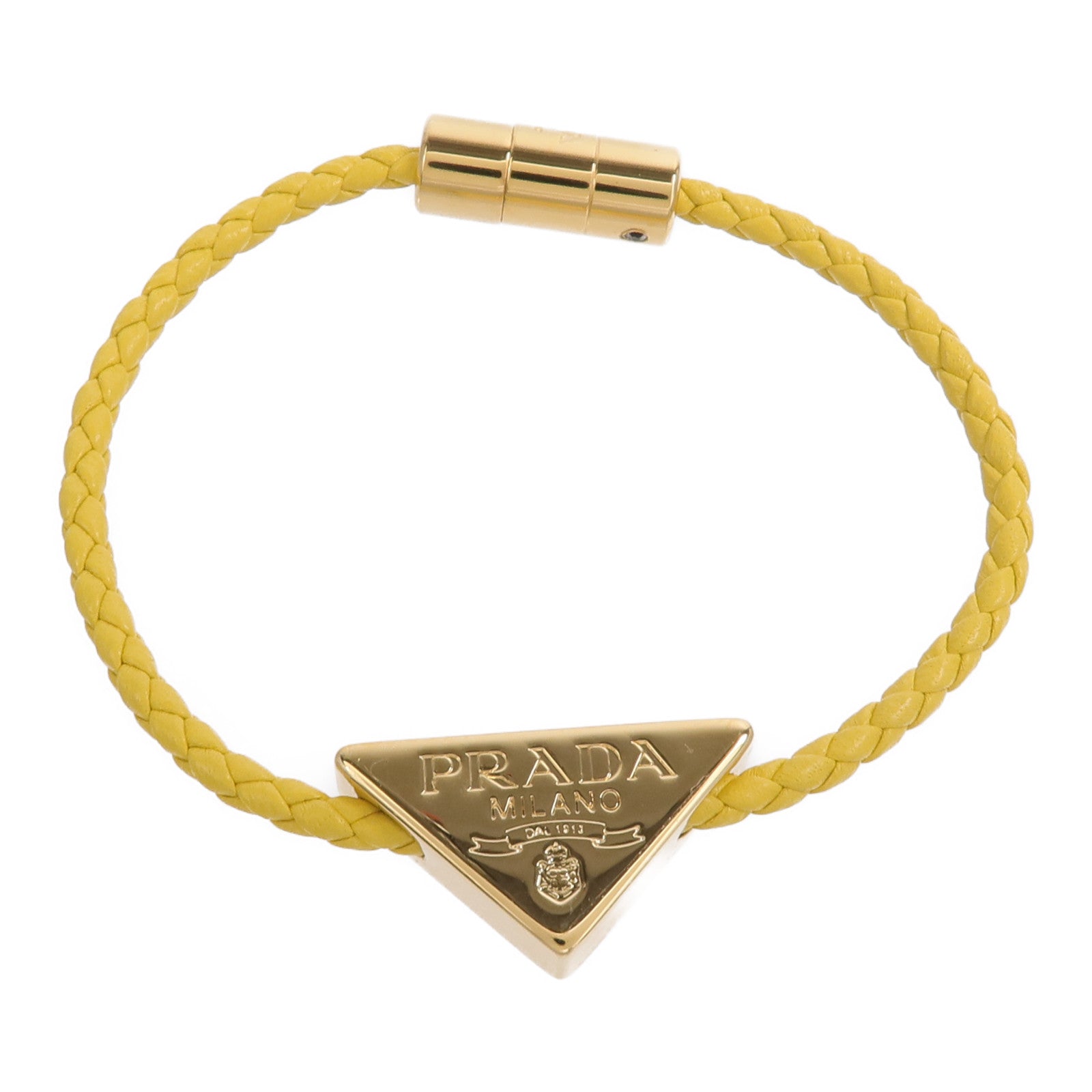 PRADA 牛皮皮革Braided Bracelet手帶
