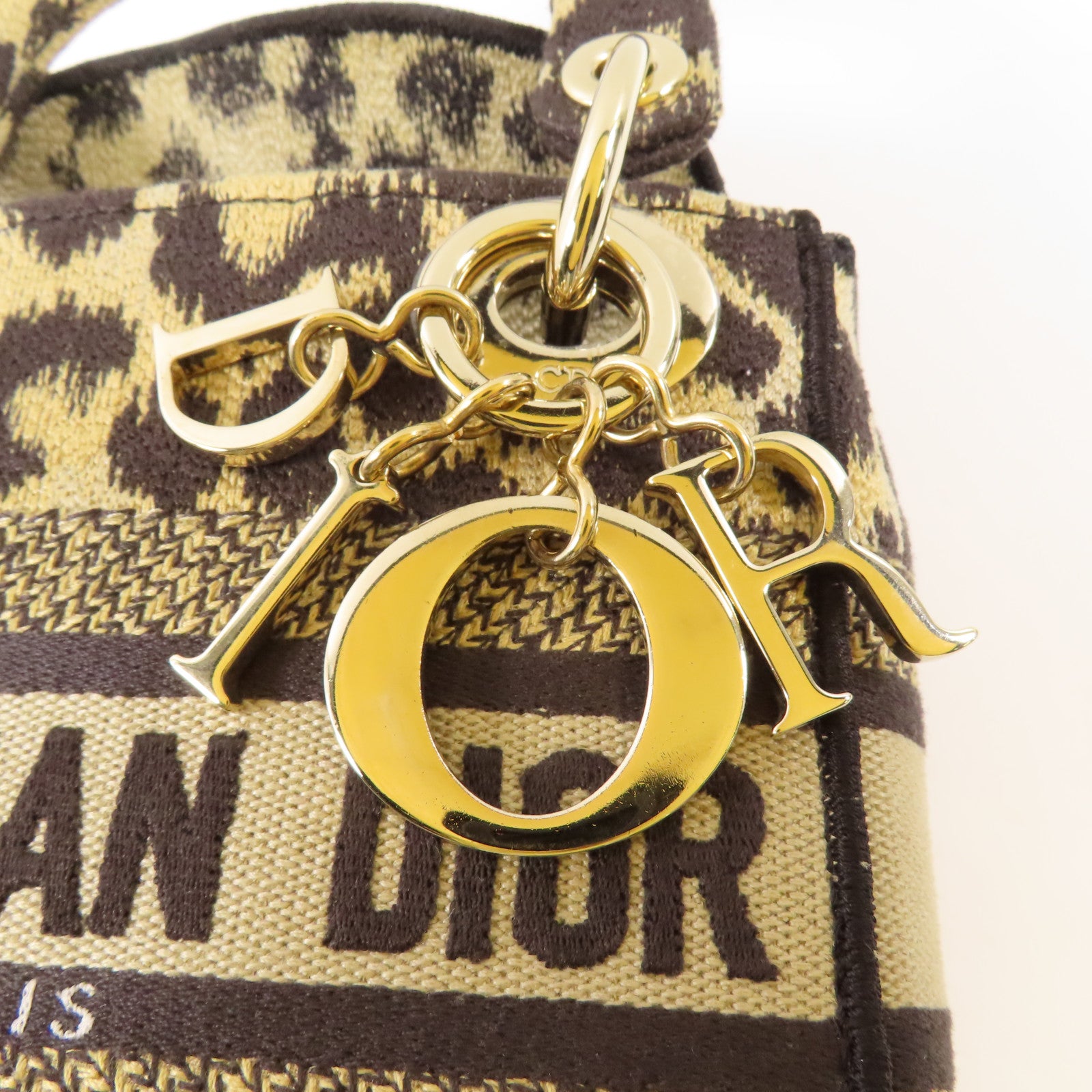 Dior 帆布Lady Dior Mini金扣手挽肩背兩用袋