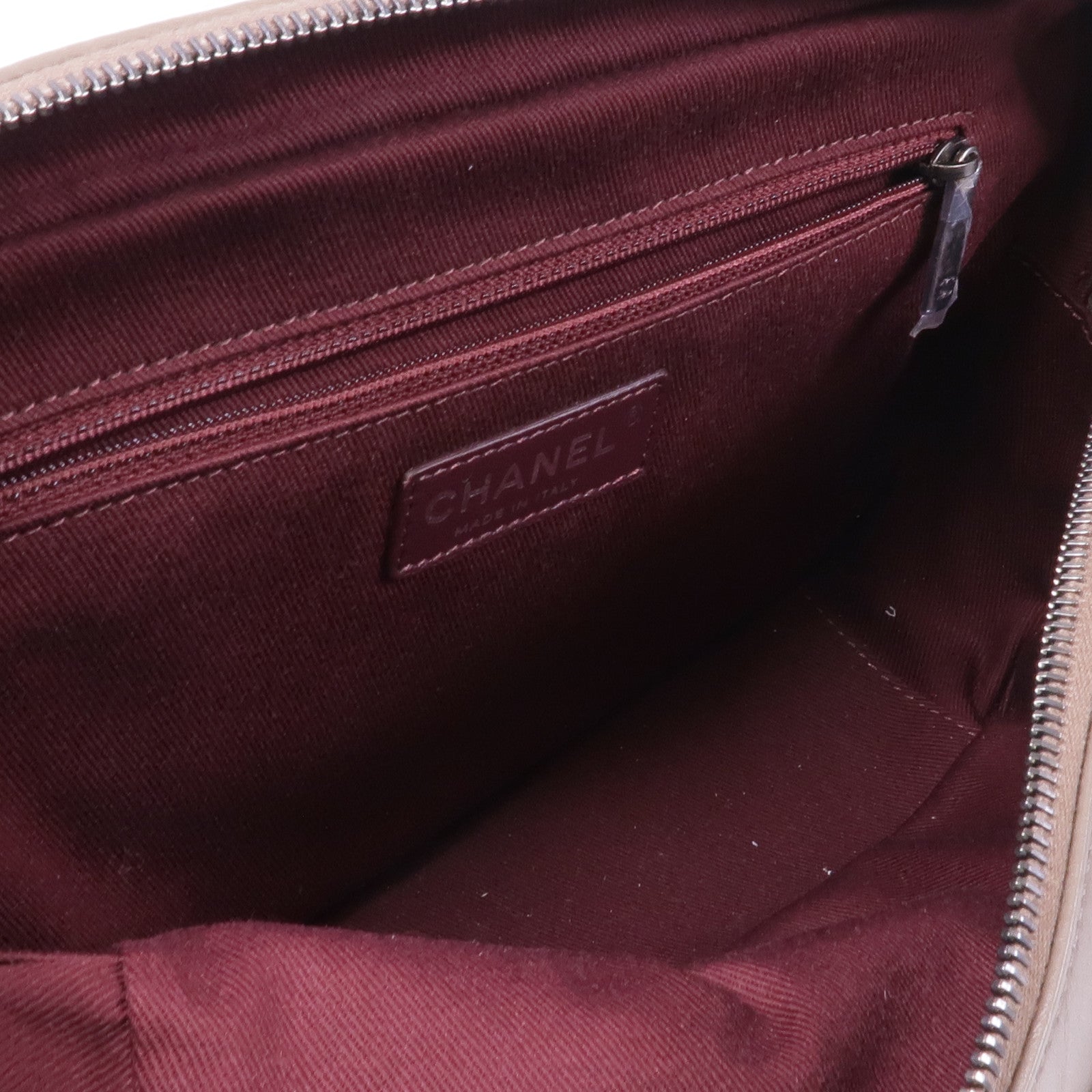 CHANEL 羊皮皮革Chain Shoulder銀扣鏈帶肩背袋