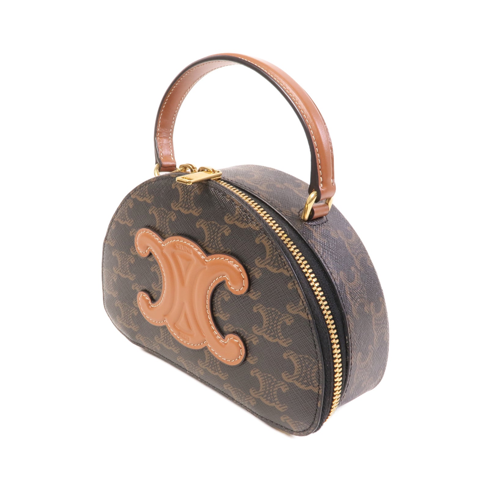 CELINE 【激減優惠】塗層帆布Half Moon Case金扣手挽肩背兩用袋