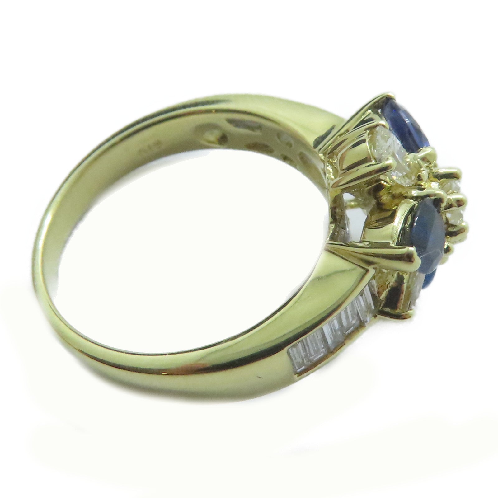 JEWELRY 【激減優惠】18K黃金Sapphire Ring 1.17ct藍寶石/0.65ct鑚石戒指US#6.5